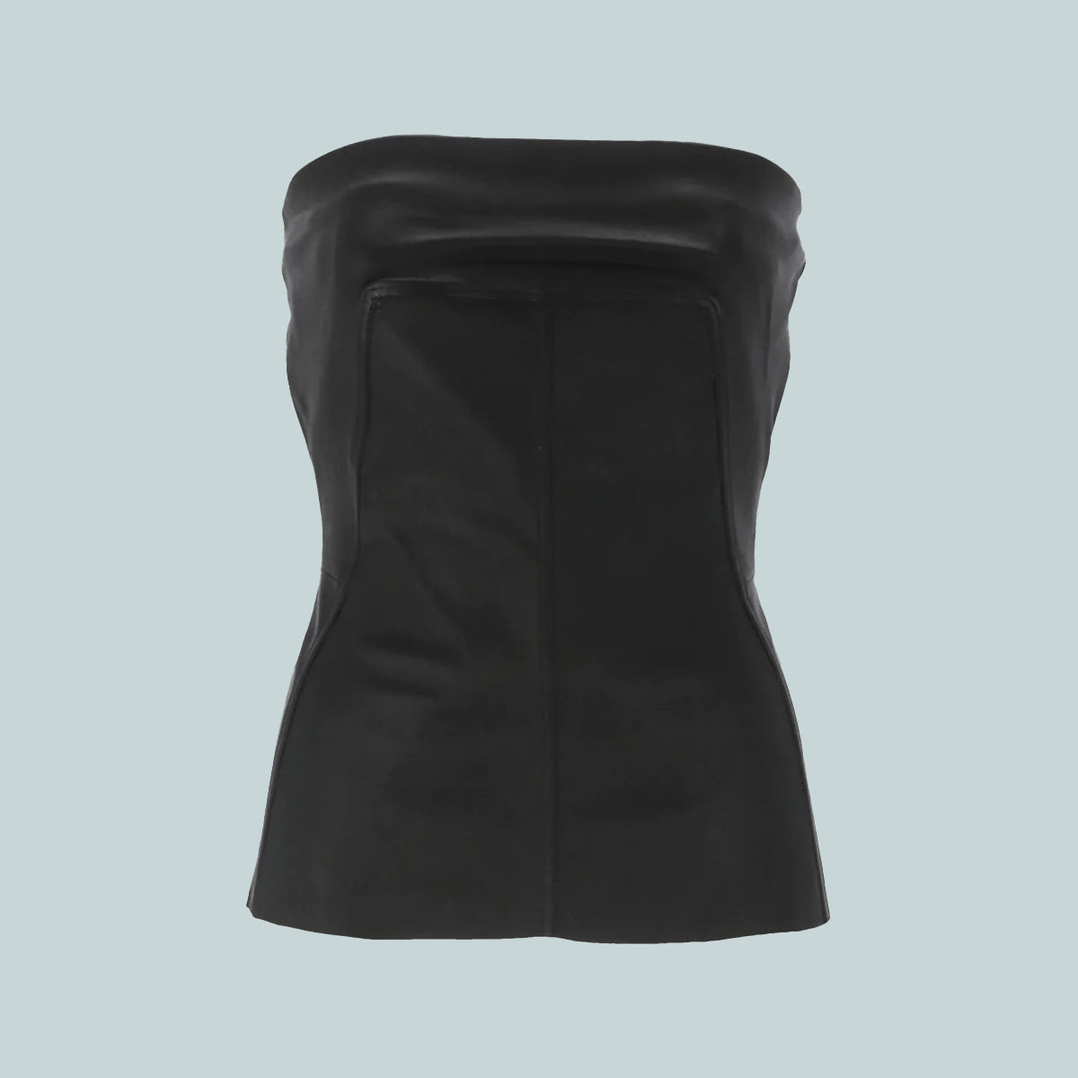 Leather Bustier Top Black