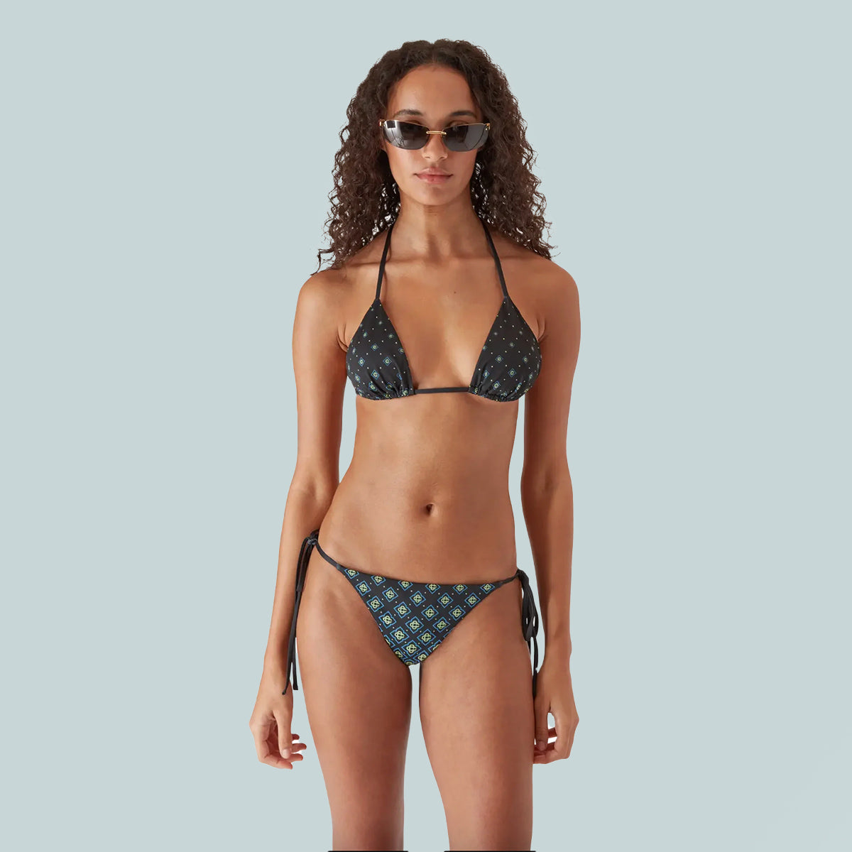 Triangle Bikini Top Degrade Monogram Black