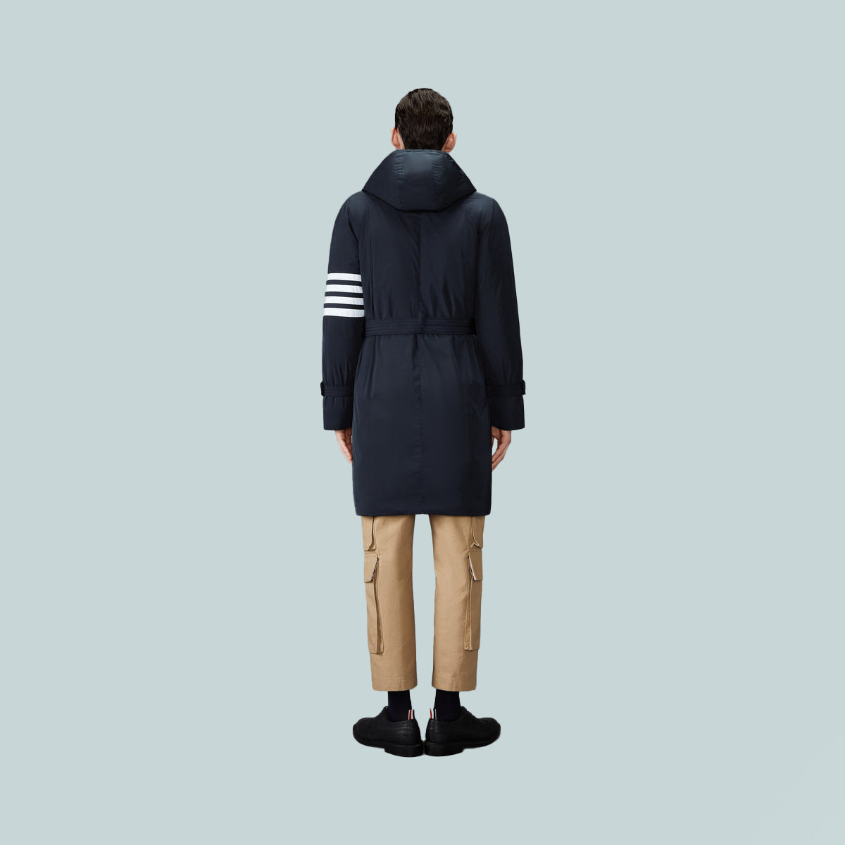 Poly Twill 4-Bar Down Filled Parka Navy
