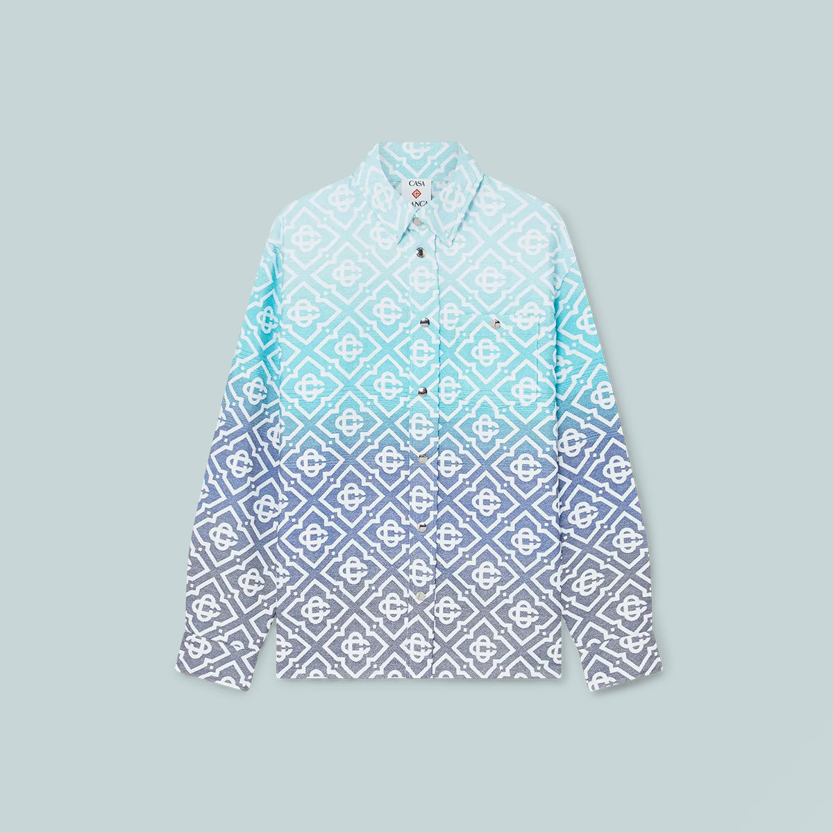 Monogram Gradient Jacquard Shacket Blue