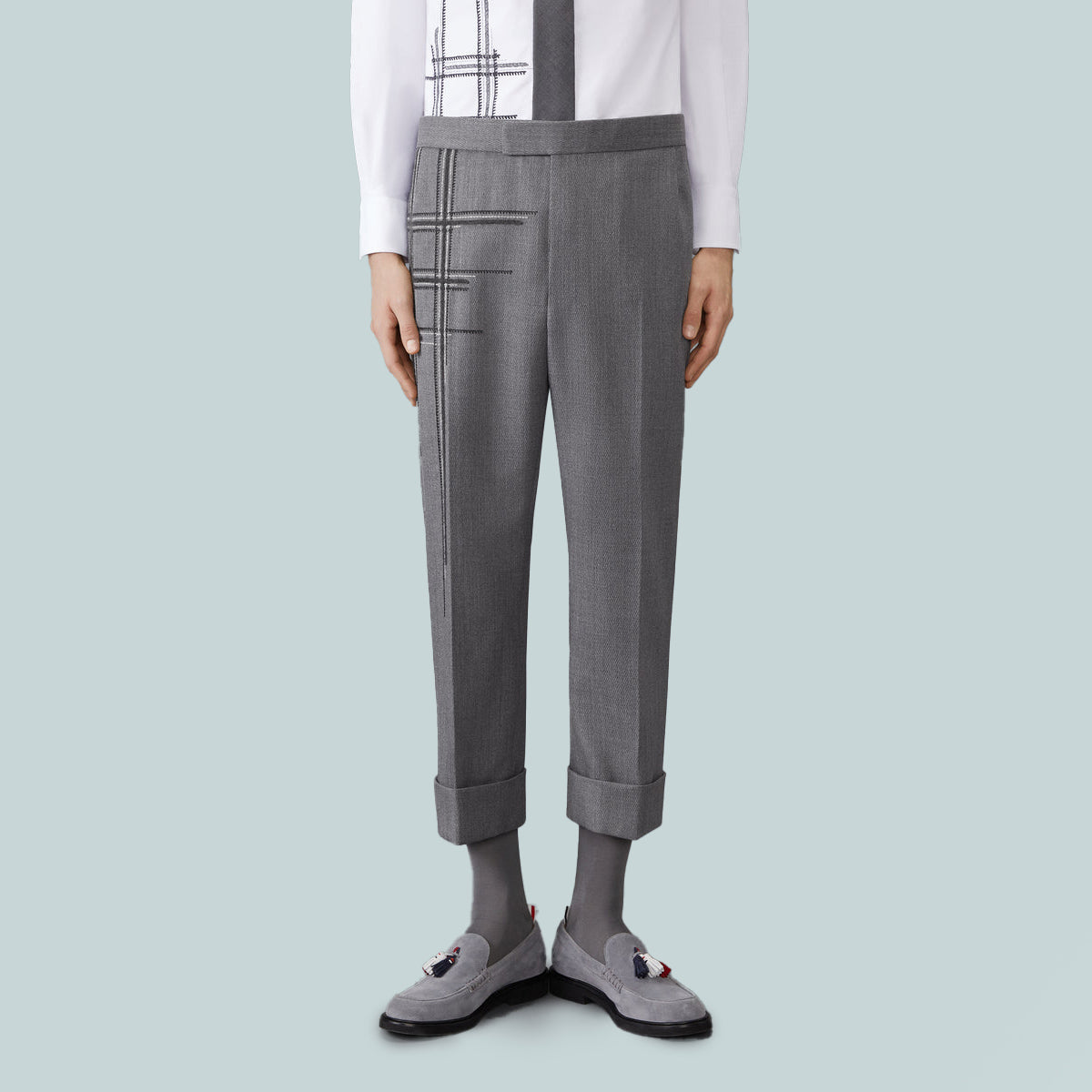 Low Rise Wool School Uniform Trouser Grey