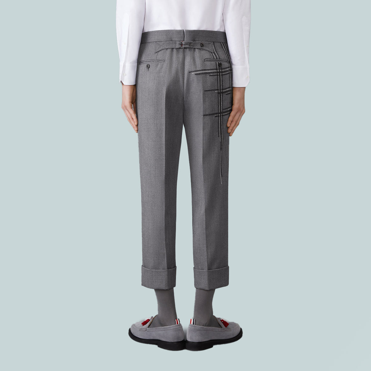 Low Rise Wool School Uniform Trouser Grey
