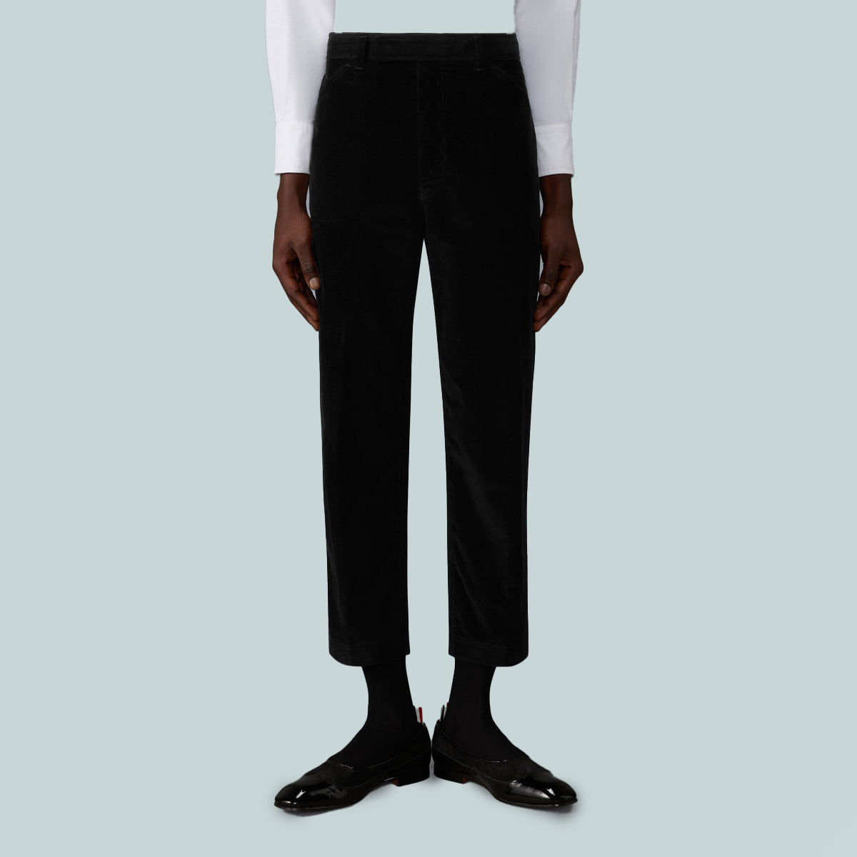 Narrow Wale Corduroy Tapered Chino Trouser Black