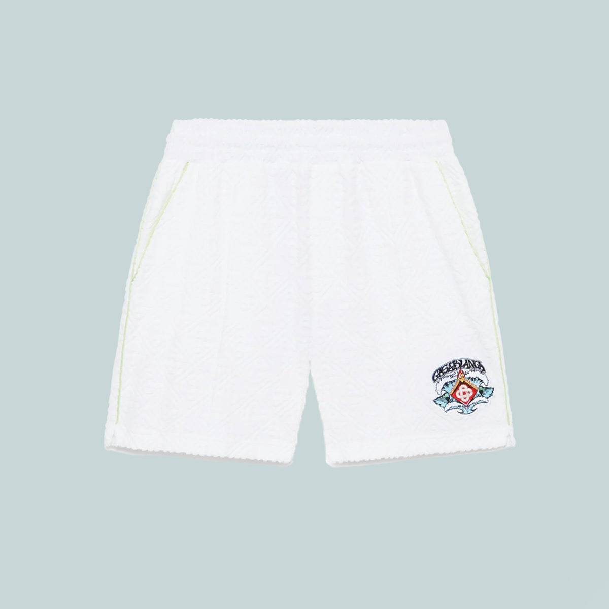 Towelling Monogram Short White
