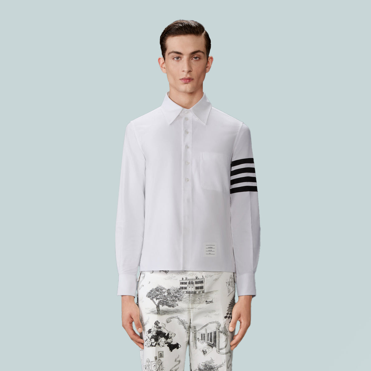 4-Bar Oxford Shirt White