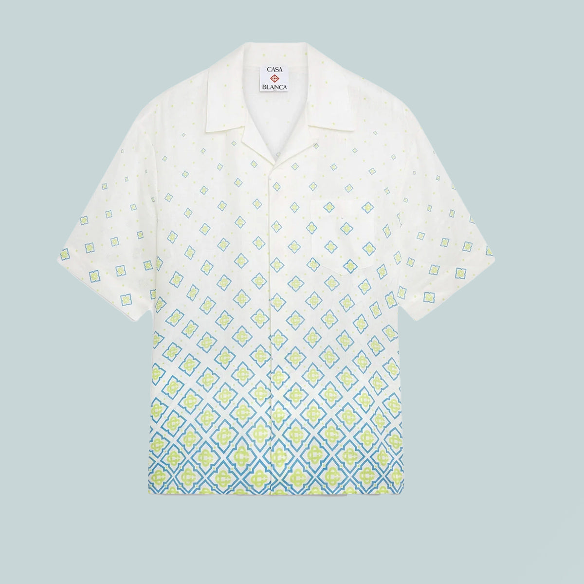 Short Sleeve Linen Shirt Degrade Monogram