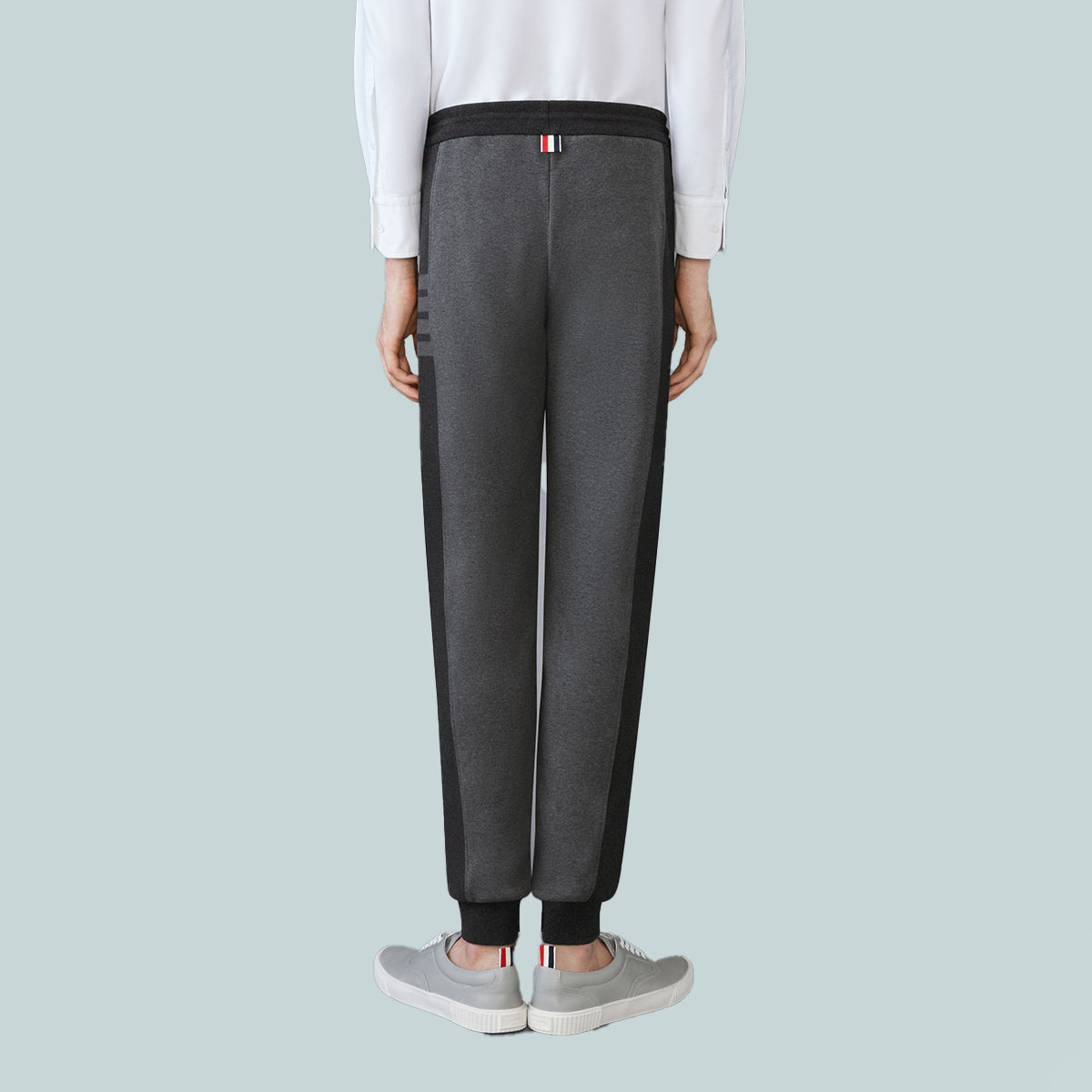 Classic 4-Bar Jersey Loopback Sweatpants Colour Blocked Grey