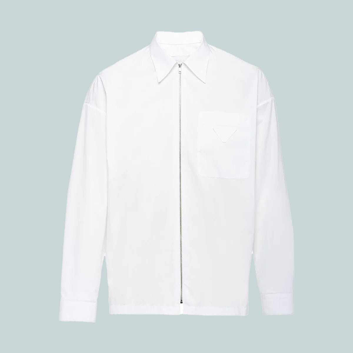 Cotton Zip-Up Shirt White