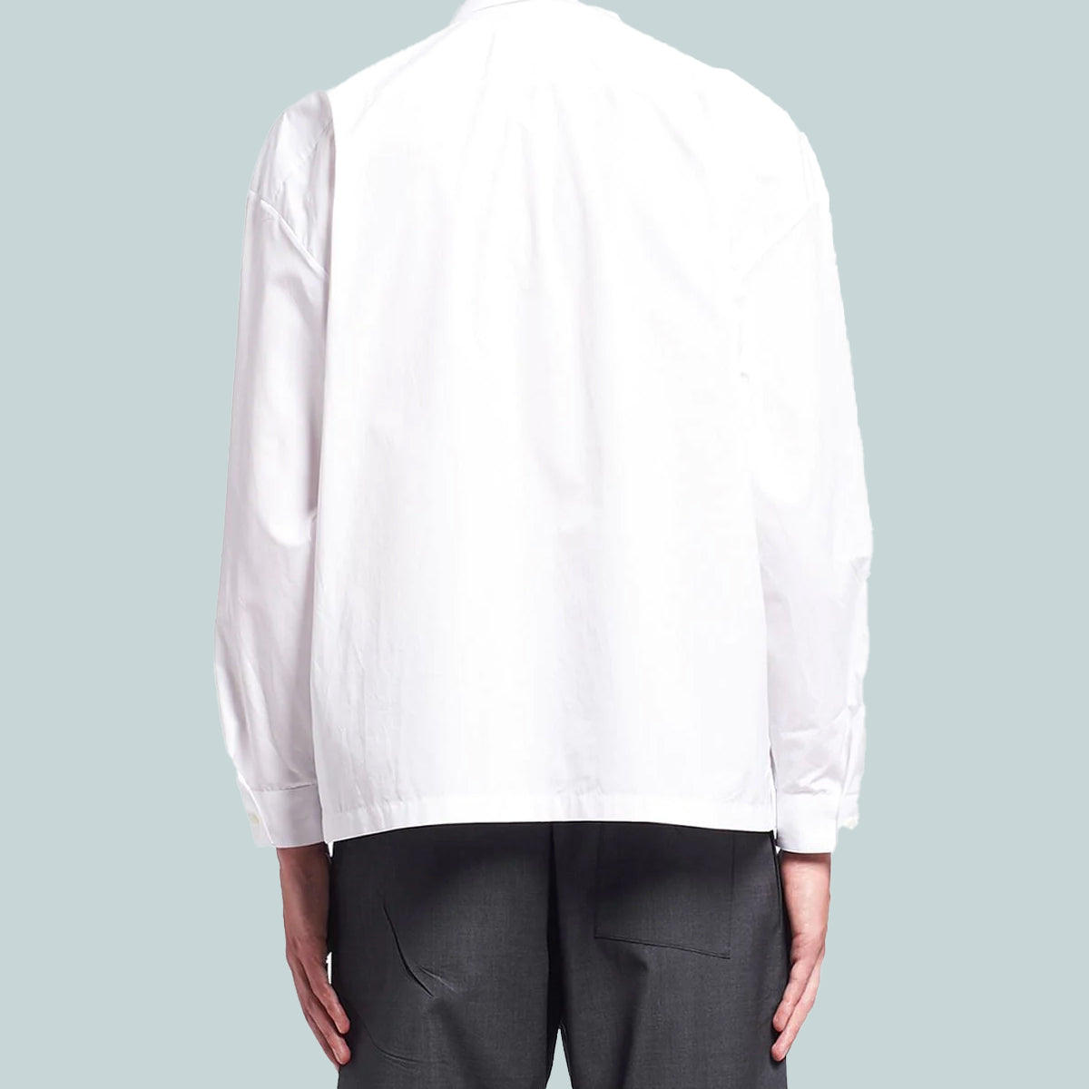 Cotton Zip-Up Shirt White