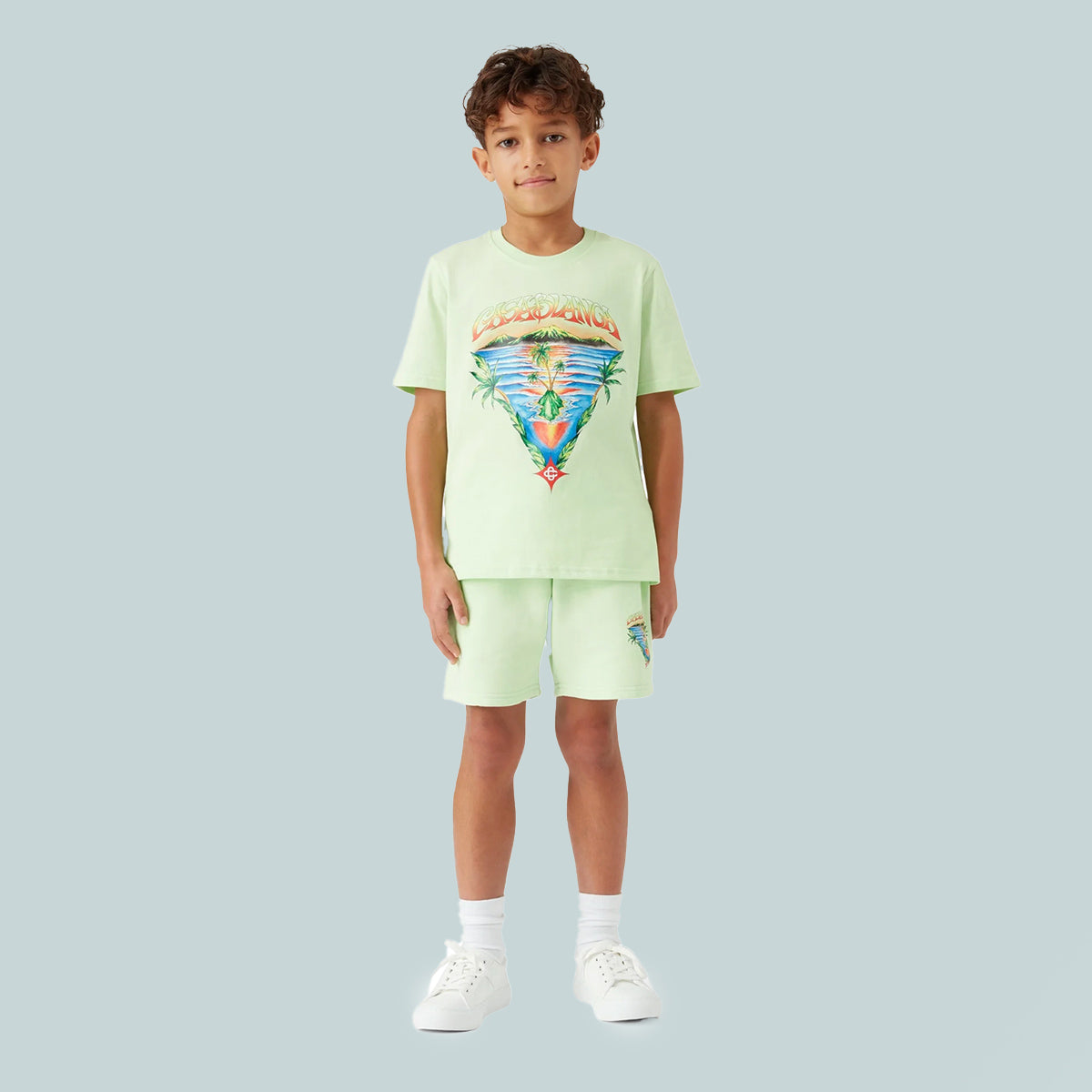 Boys Innocence Triangle Sweatshort Green
