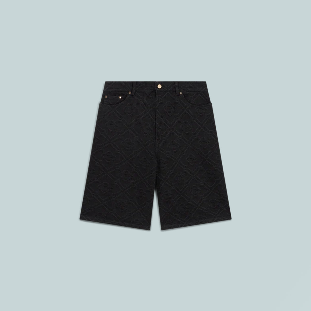 Laser Monogram Denim Shorts Black