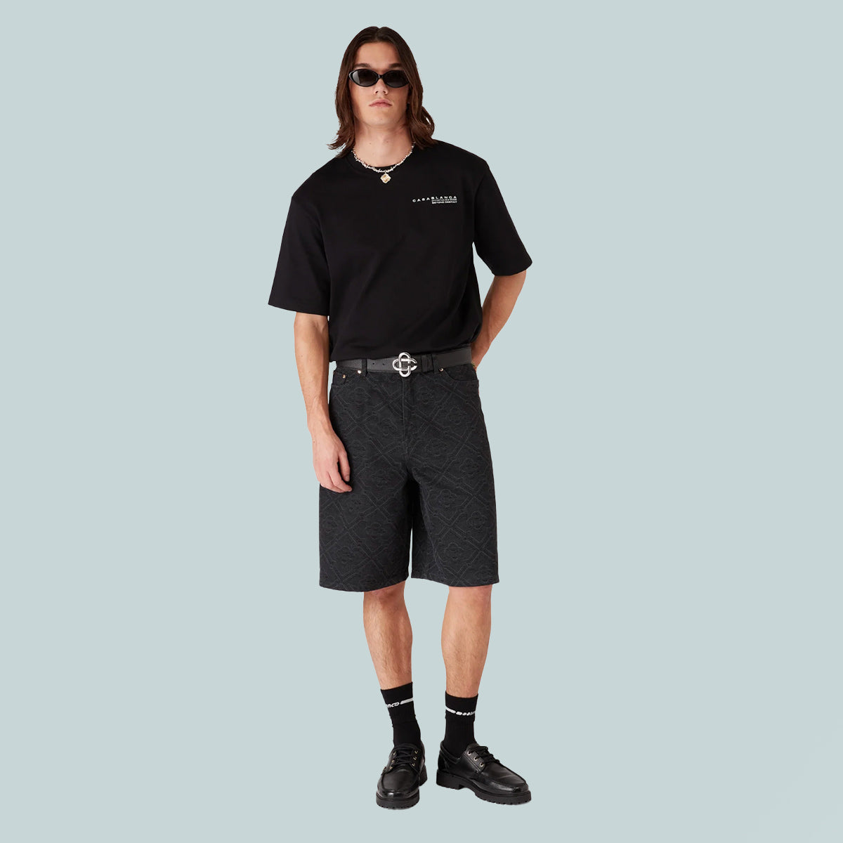 Glitch Orchid Oversized T-Shirt Black