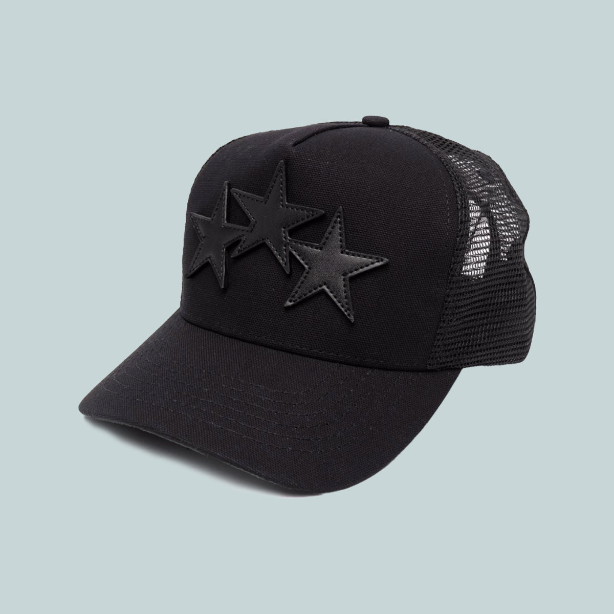 3 Star Trucker Hat Black