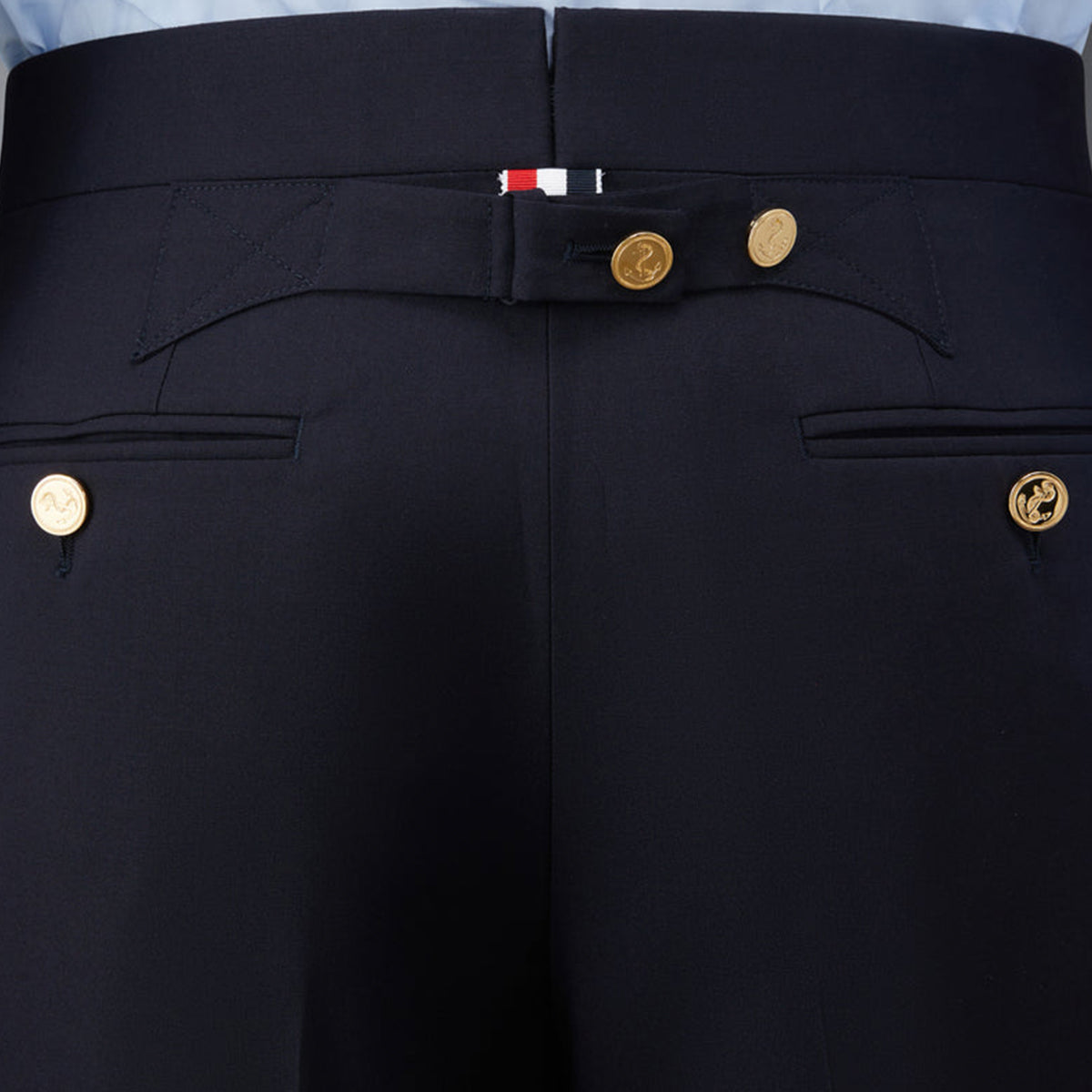 Plain Weave 4-Bar Trousers Navy