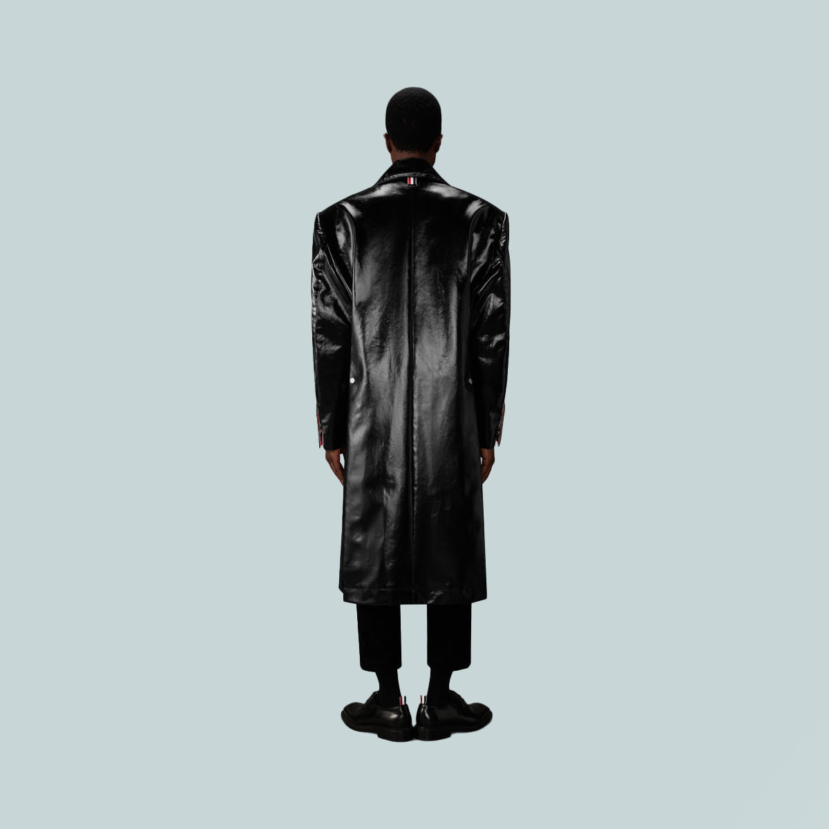 Shearling Gabardine Slicker Oversized Peacoat Black