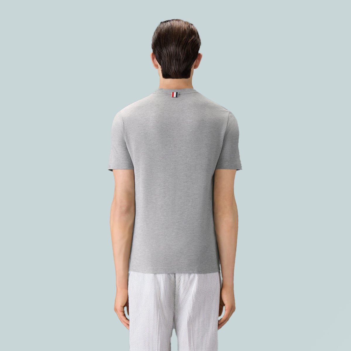 Classic Pique 4-Bar T-Shirt Grey