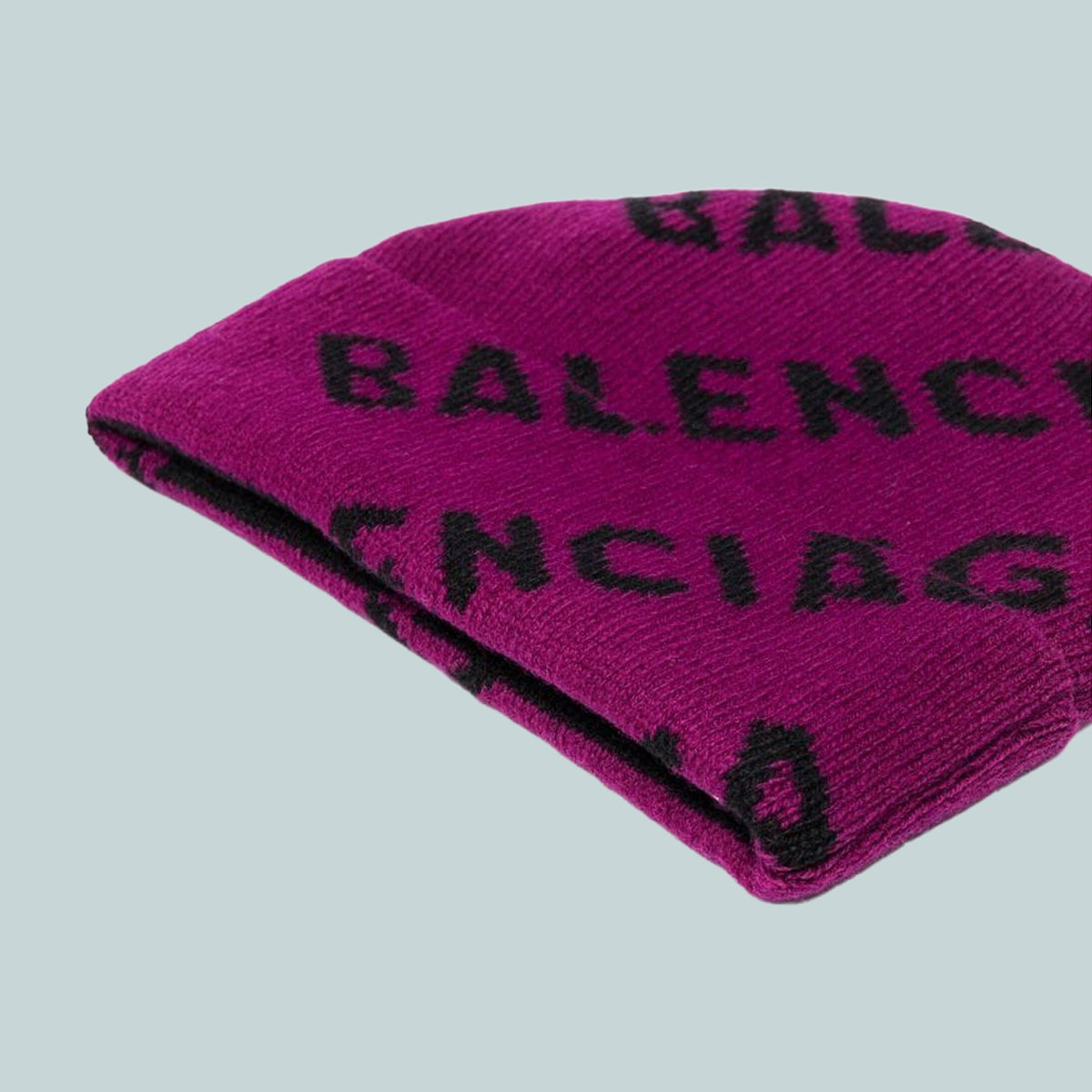 Allover Logo Beanie Purple/ Black