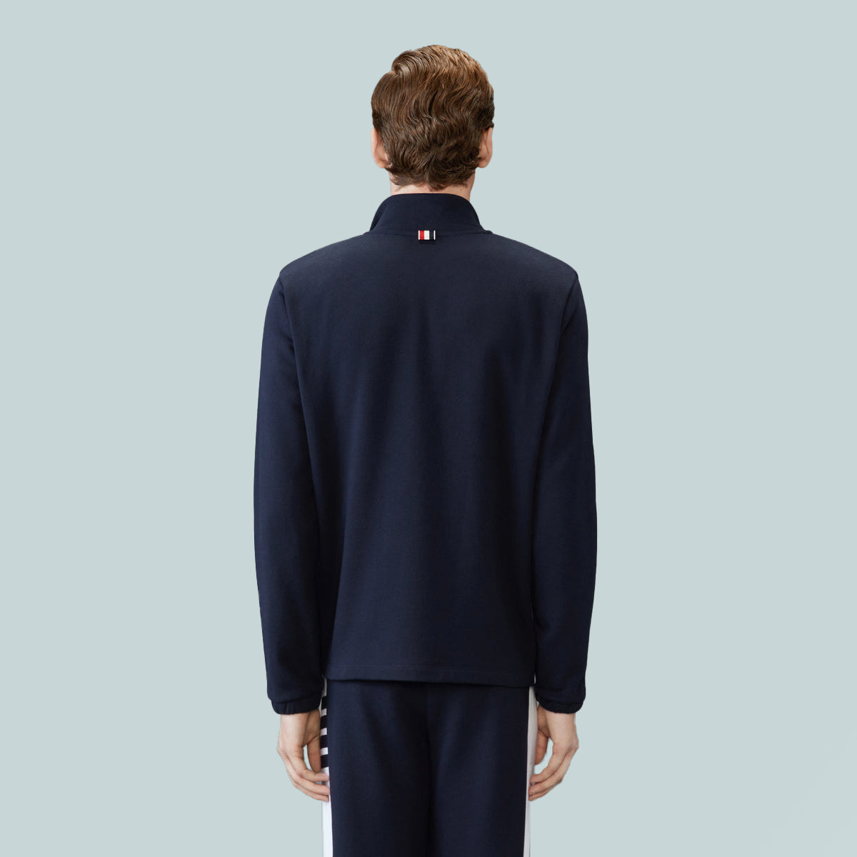 Classic 4-Bar Jersey Half Zip Pullover Navy