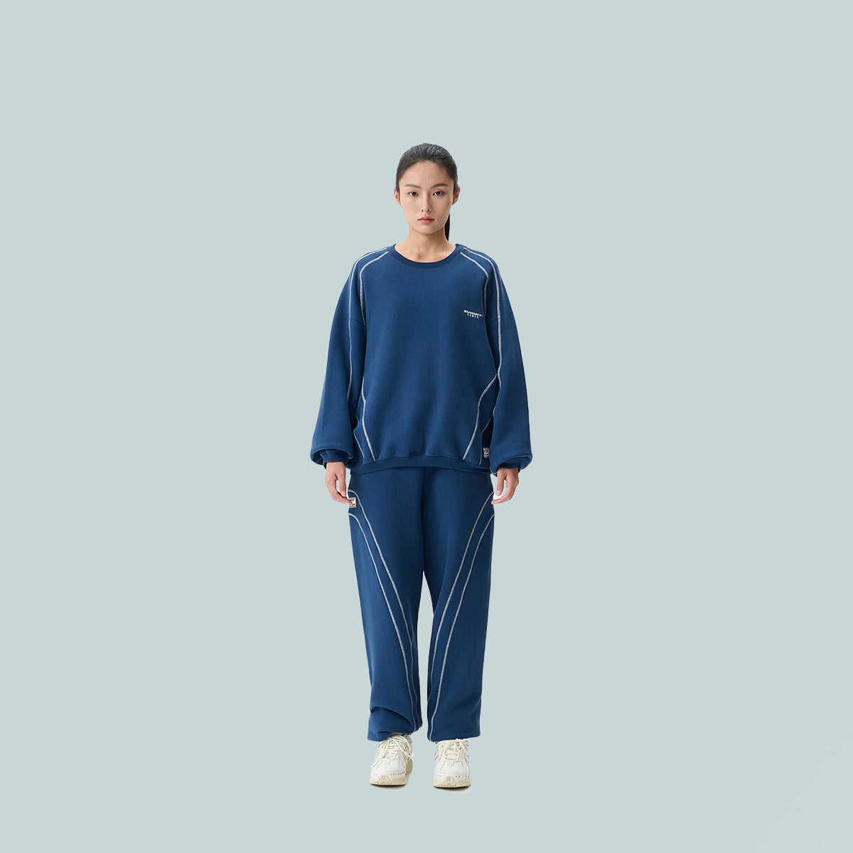 Piped Crewneck Sweatshirt - Maritime Blue