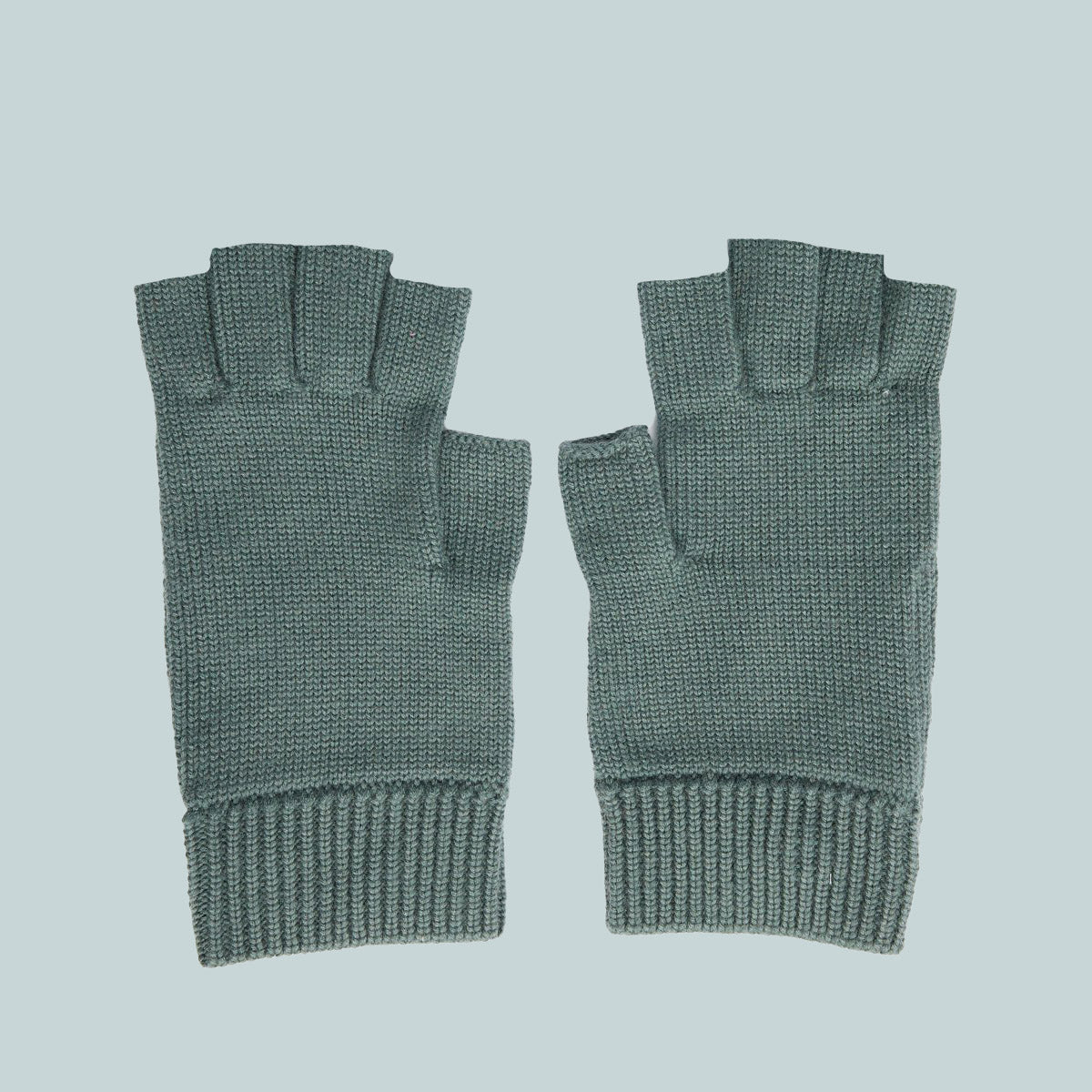 Knit mittens teal
