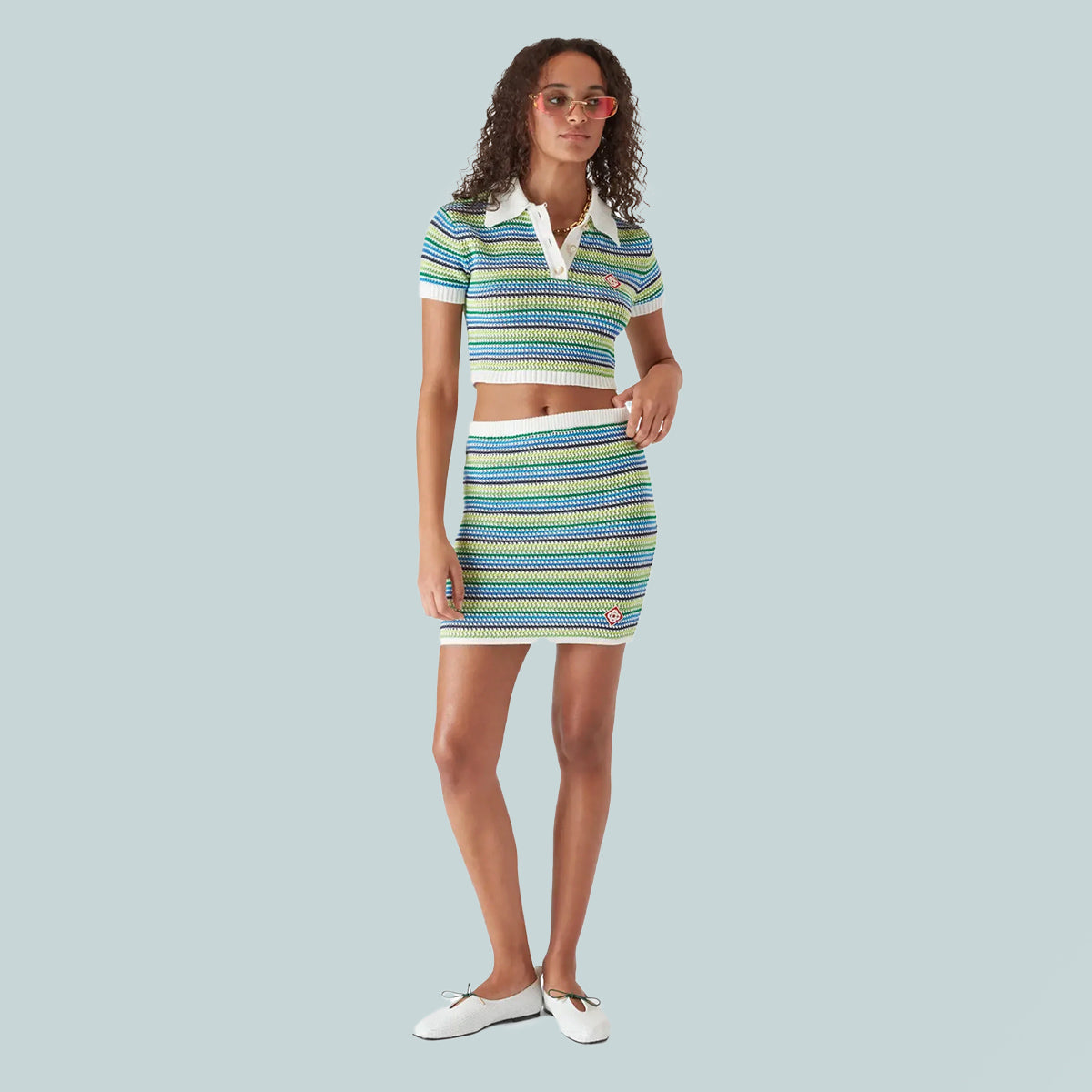 Women's Stripe Polo Shirt