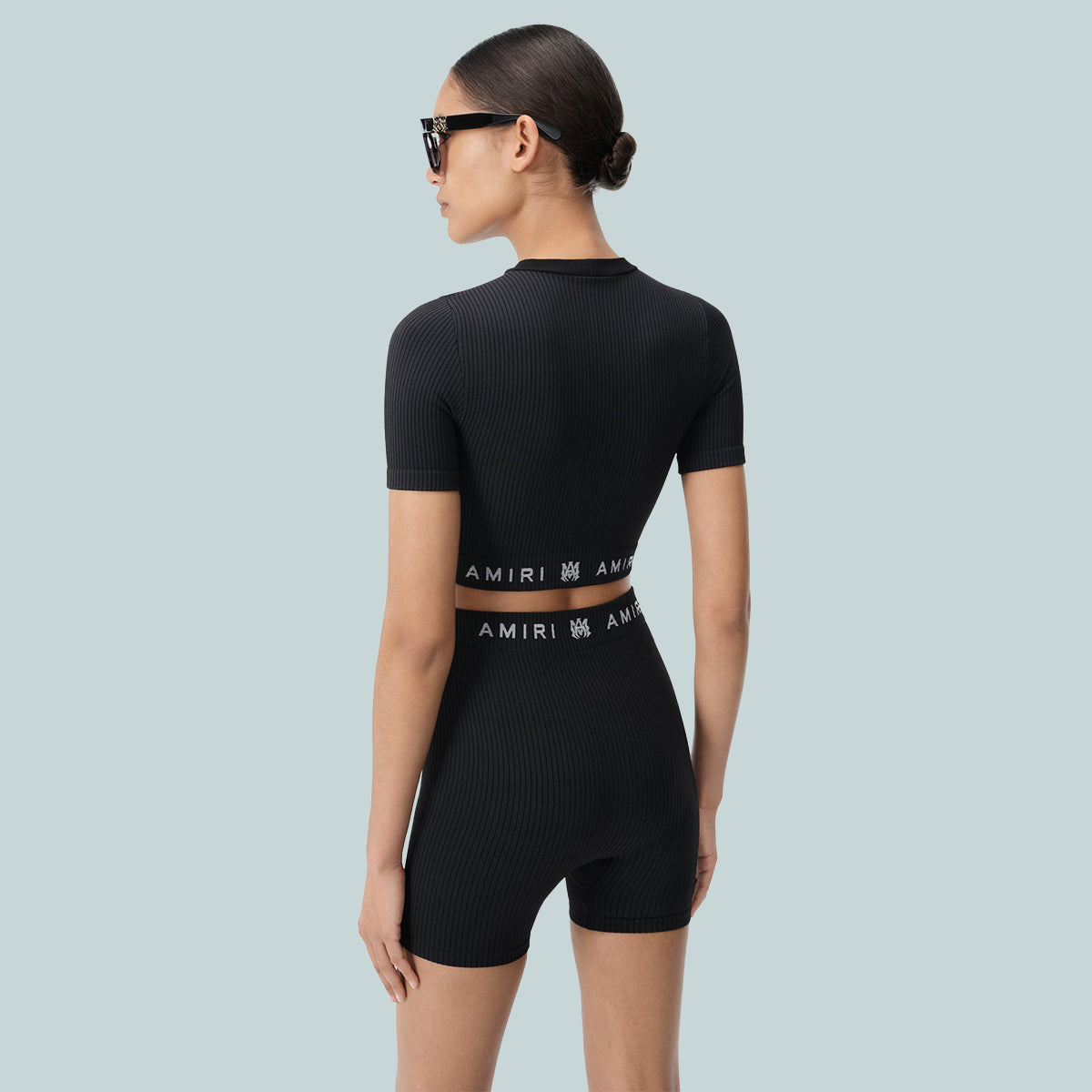 MA Ribbed Seamless S/S Top Black