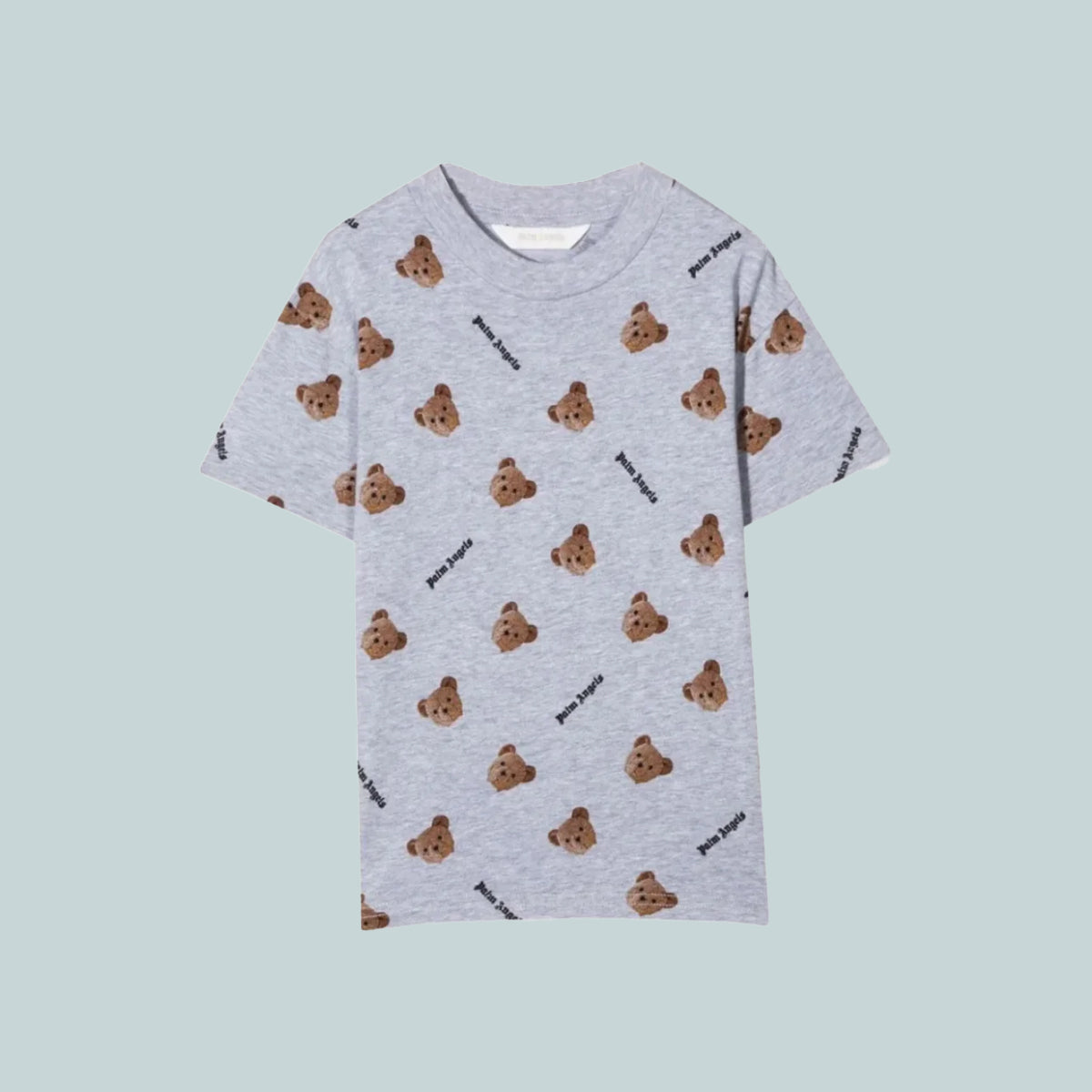 Kids bear print tee shirt grey