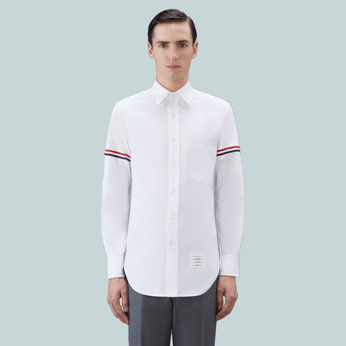 White Oxford Grosgrain Armband Shirt White