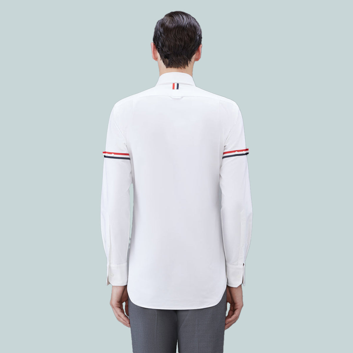 White Oxford Grosgrain Armband Shirt White