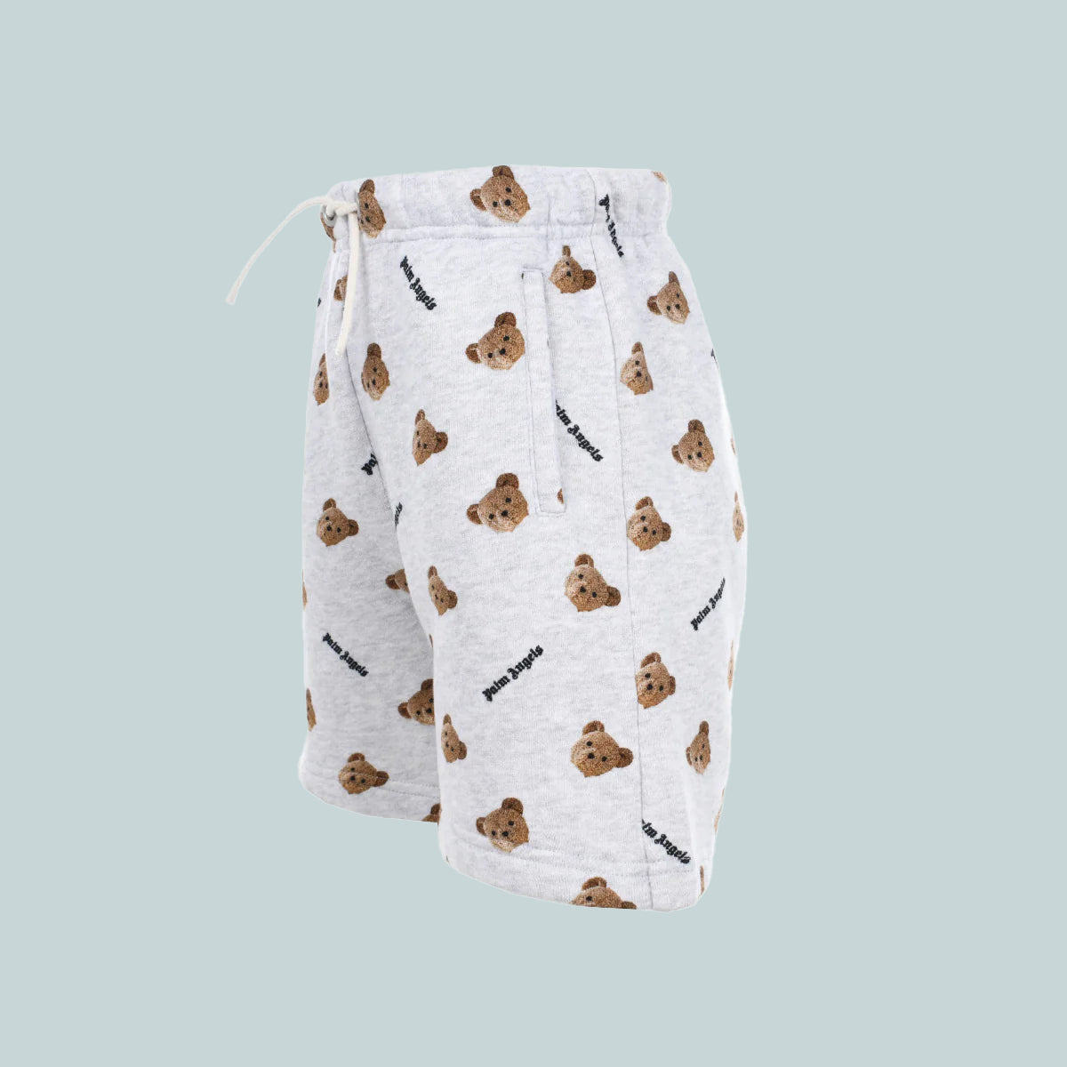 Kids bear print track shorts grey