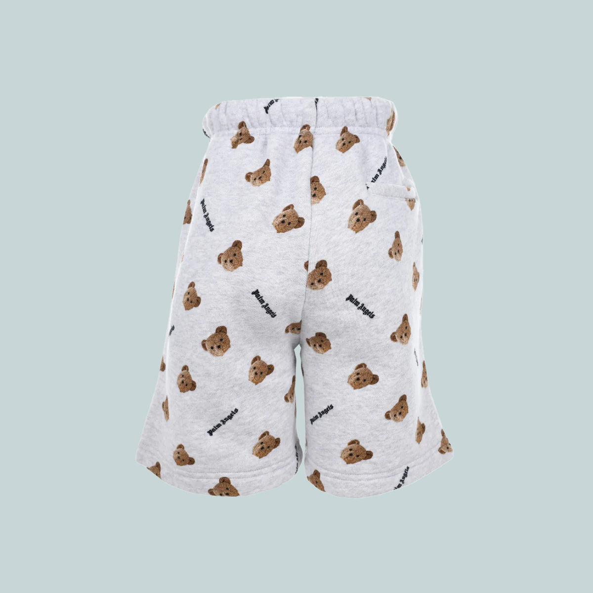 Kids bear print track shorts grey