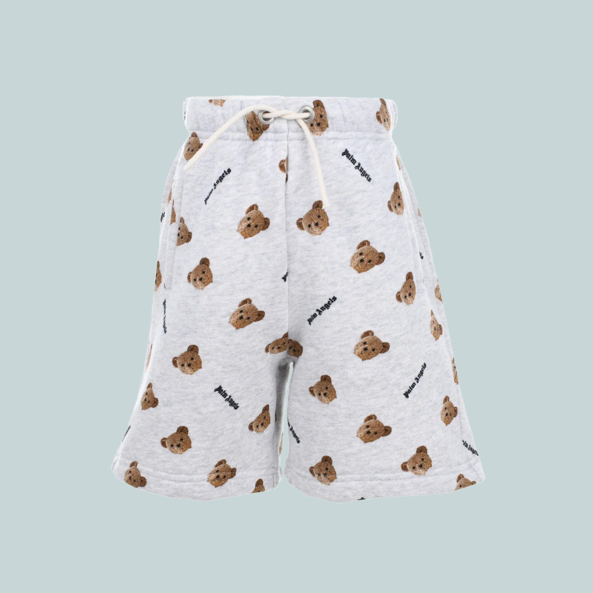 Kids bear print track shorts grey