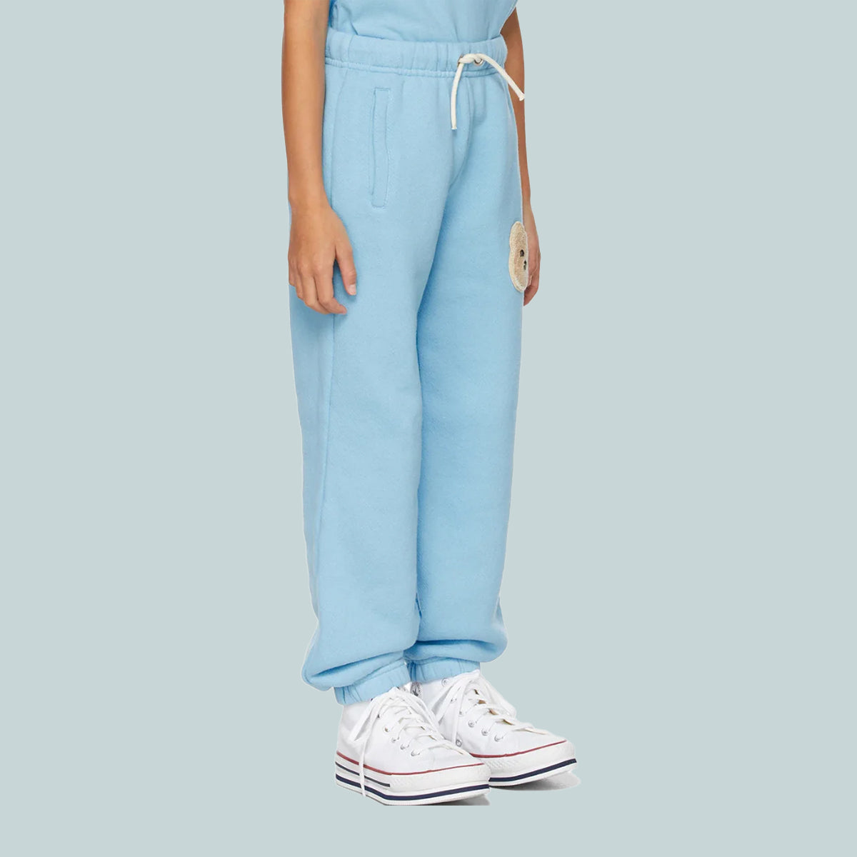 Kids bear sweatpants light blue