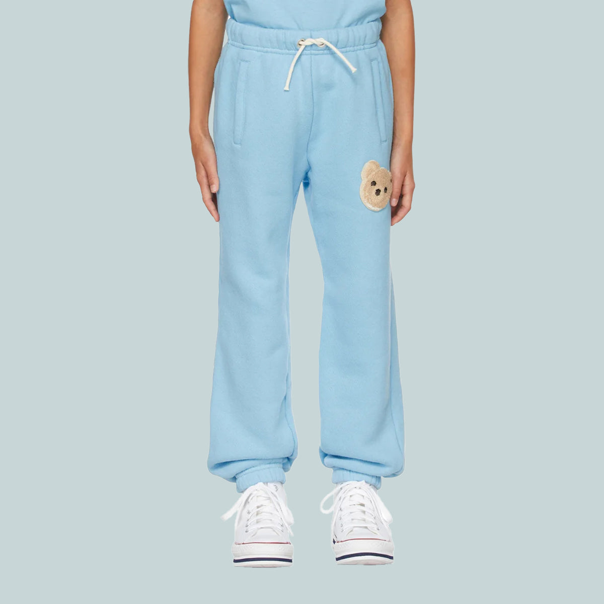 Kids bear sweatpants light blue