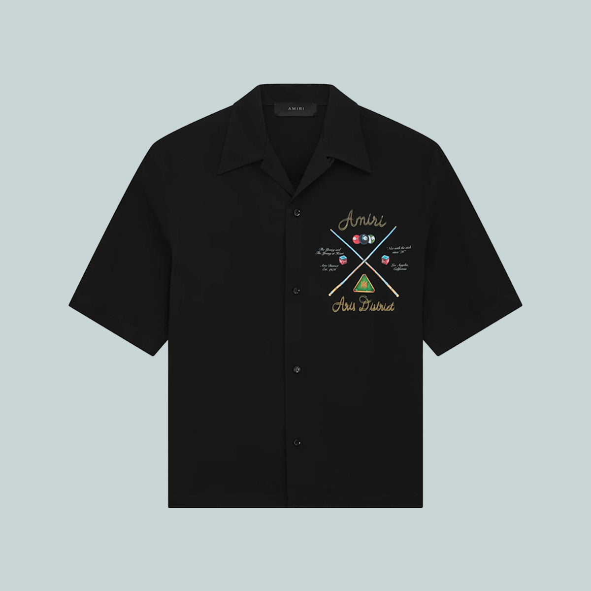 Pool Cue Bowling Shirt Black