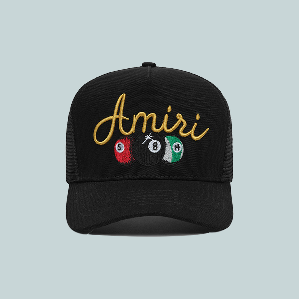 Amiri Billiards Trucker Hat Black