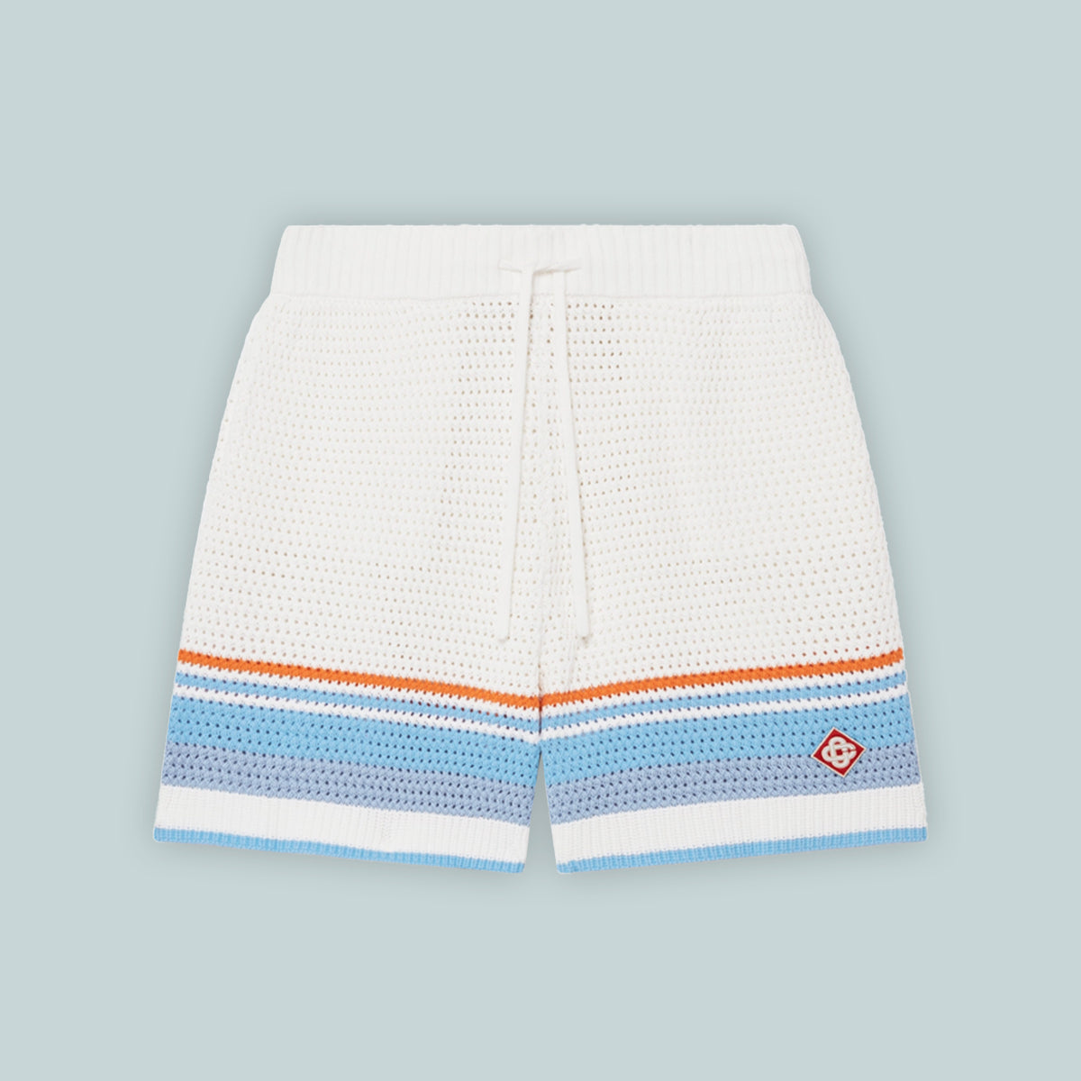 Cotton Tennis Crochet Shorts Blue