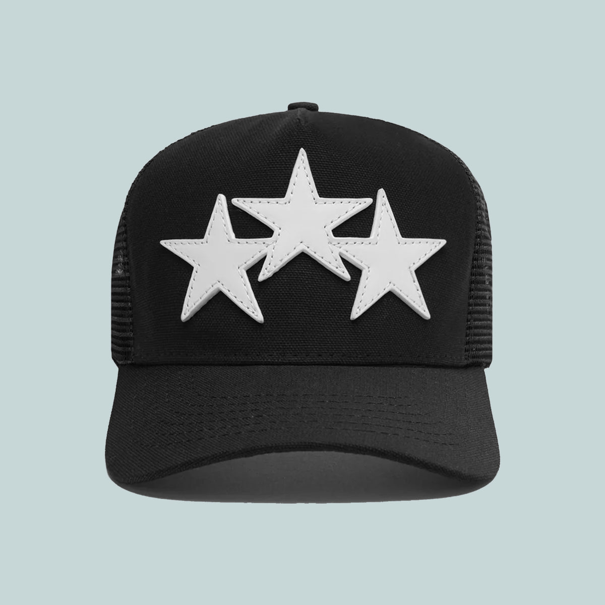 3 Star Trucker Hat Black / White