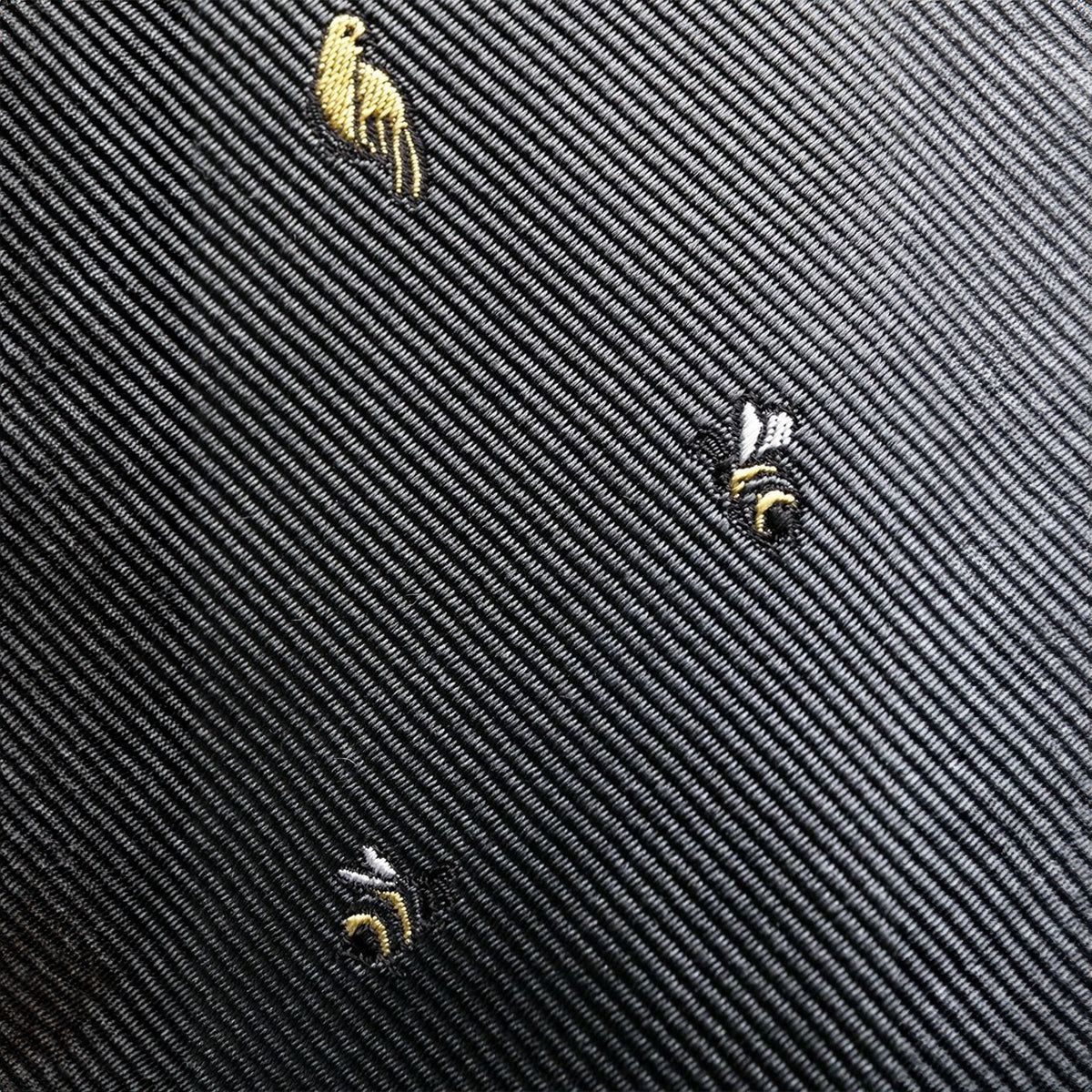 Birds And Bees Jacquard Classic Tie Grey