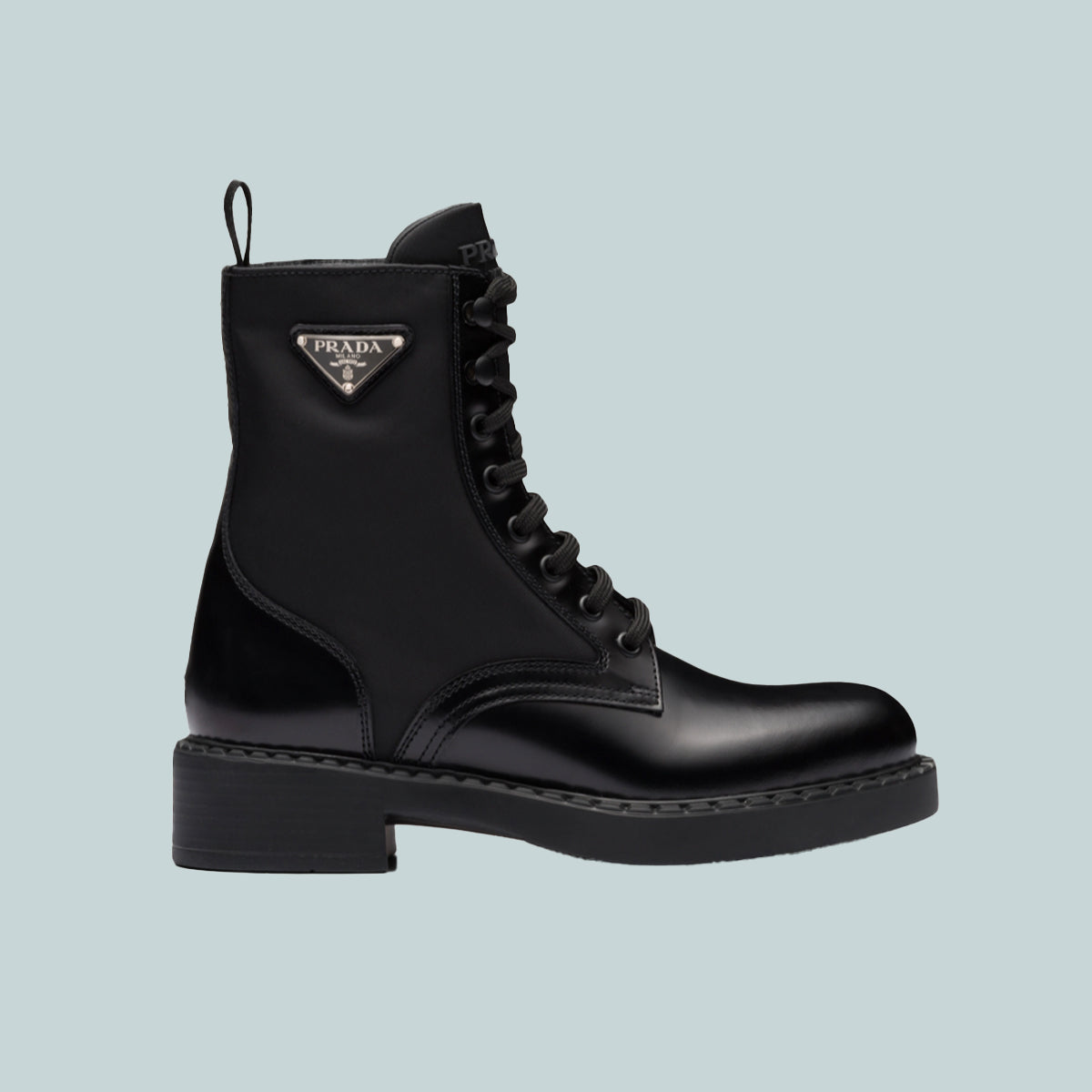 Brushed-leather and Re-Nylon boots