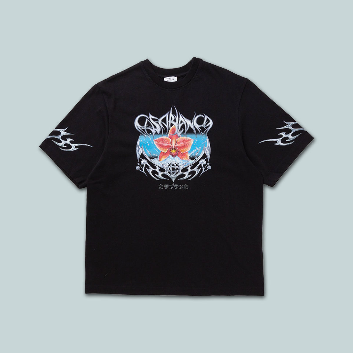 Blades Printed Oversized T-Shirt Black