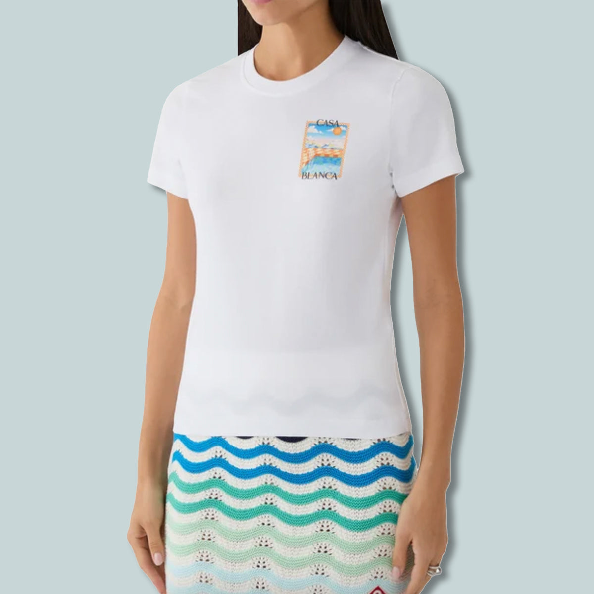 Women's Surreal Pool Printed Fitted T-Shirt