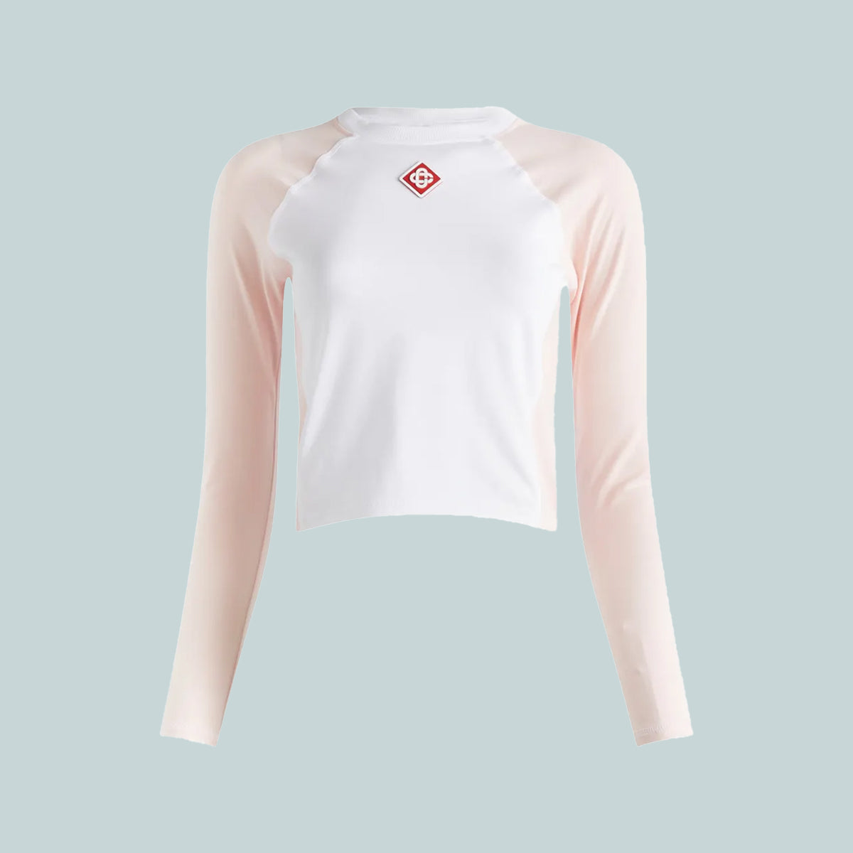 Raglan Long Sleeve Top White / Pink