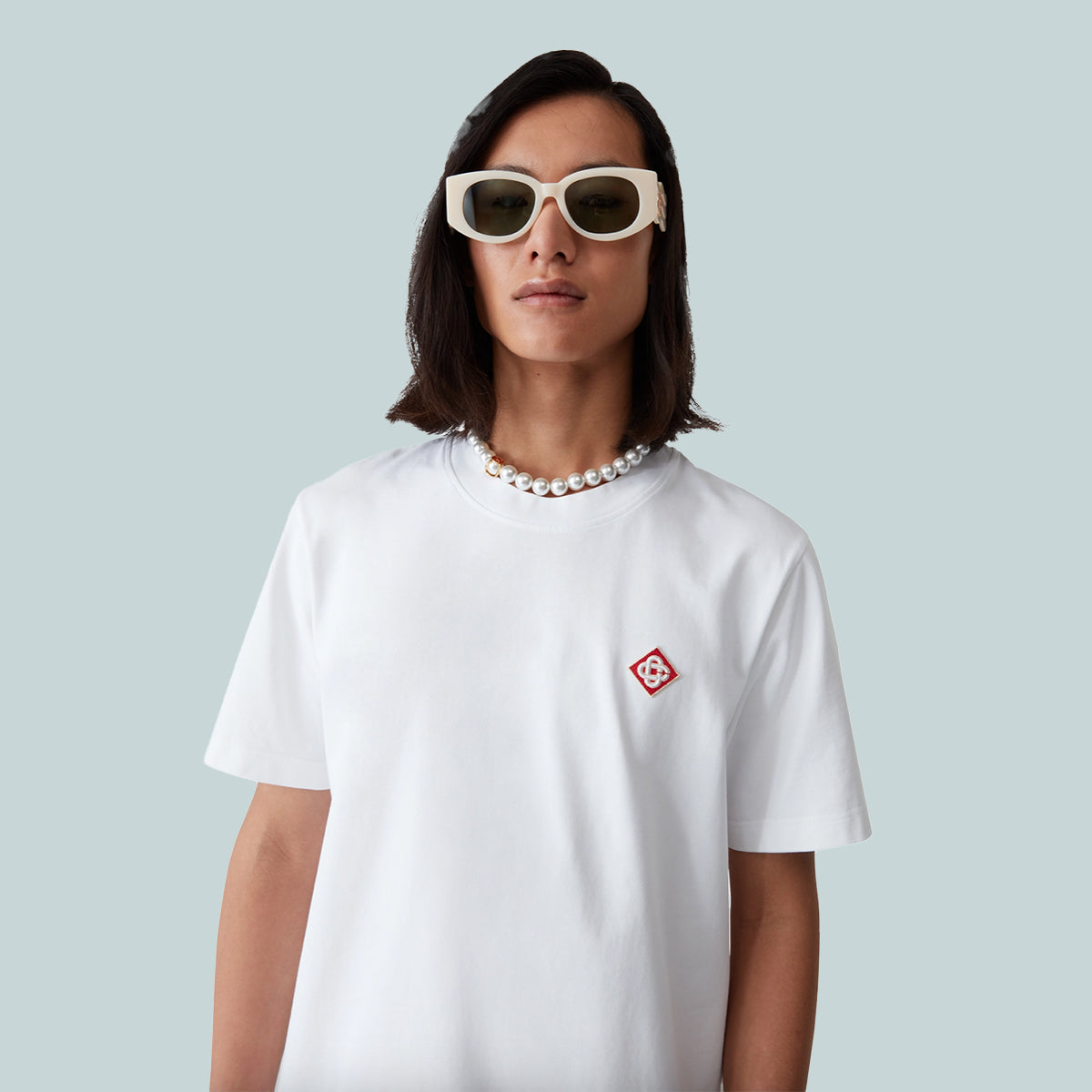 Diamond Logo Patch T-Shirt White