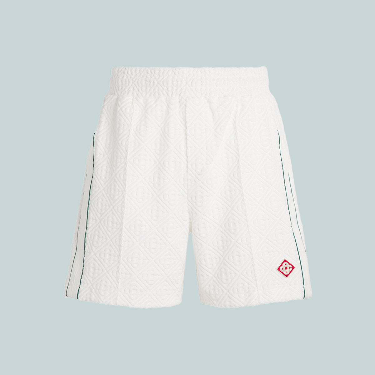 Mens Jacquard Monogram Towelling Shorts White