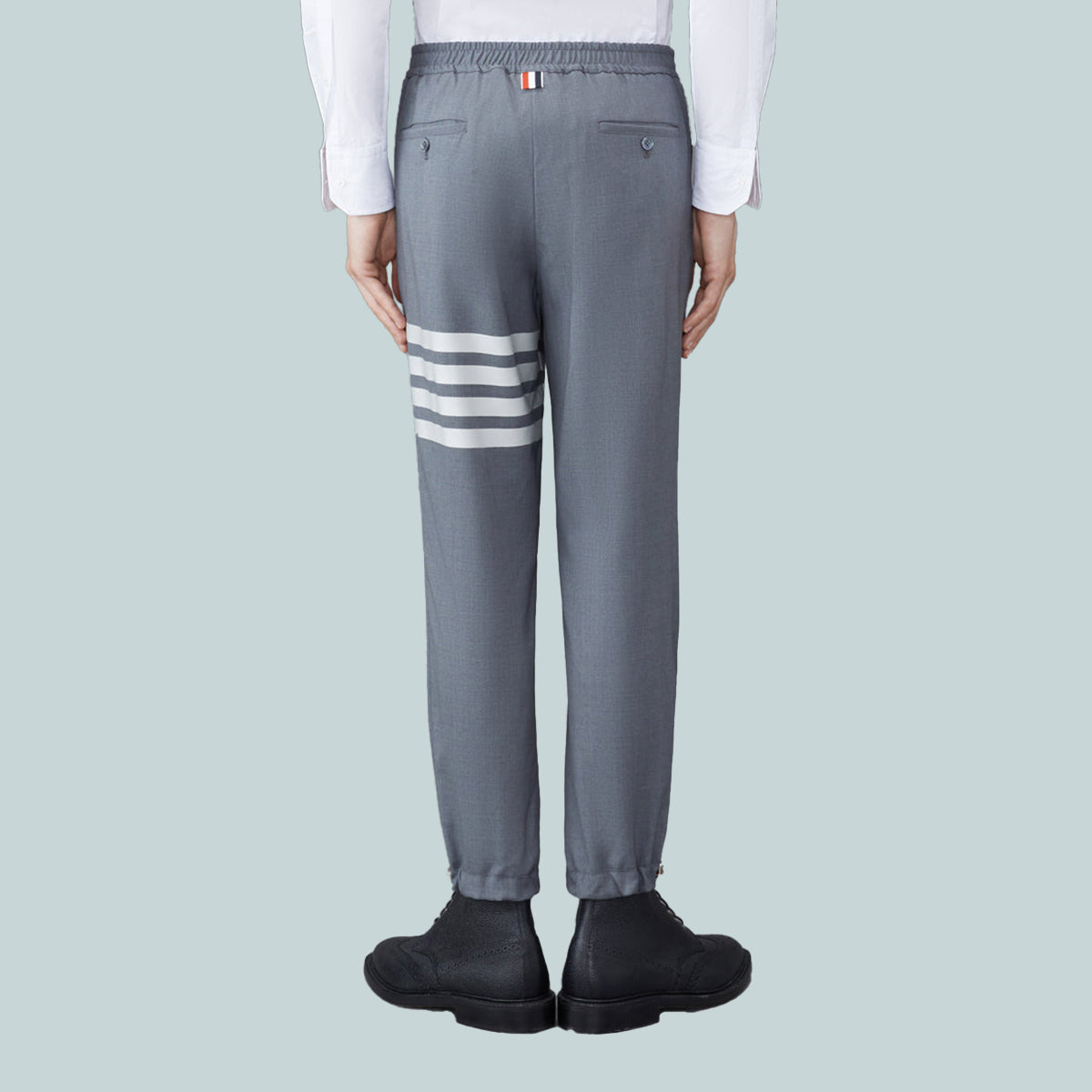 Plain Weave 4-Bar Sweatpants Grey