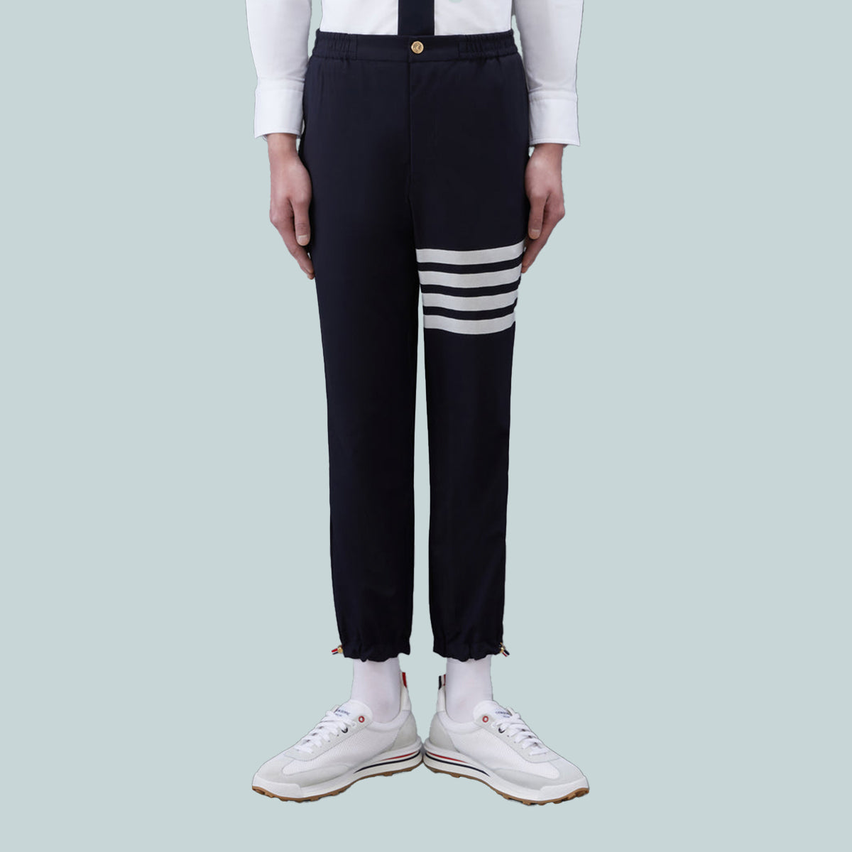 Plain Weave 4-Bar Sweatpants Navy