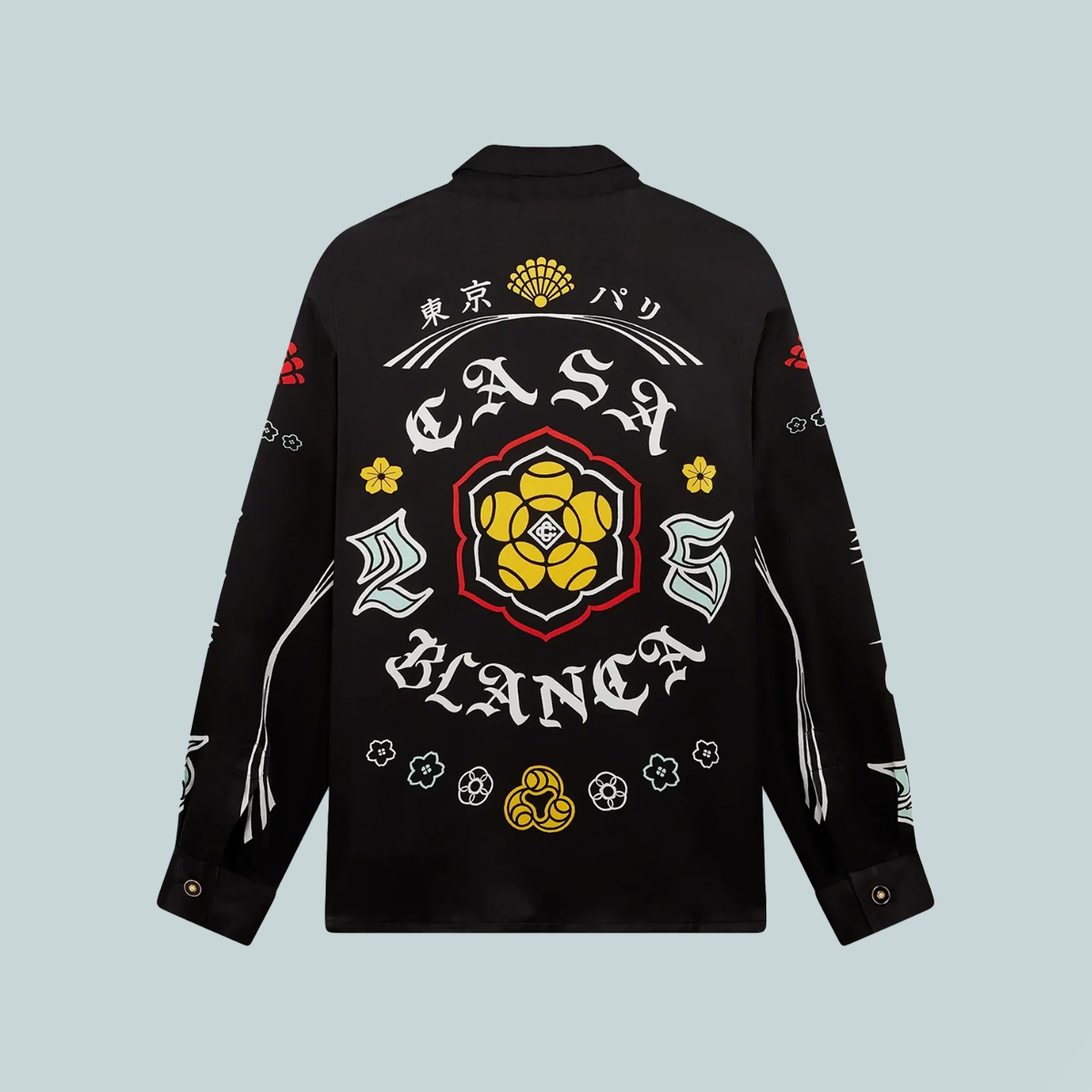 Long Sleeve Silk Shirt Bosozuku Black