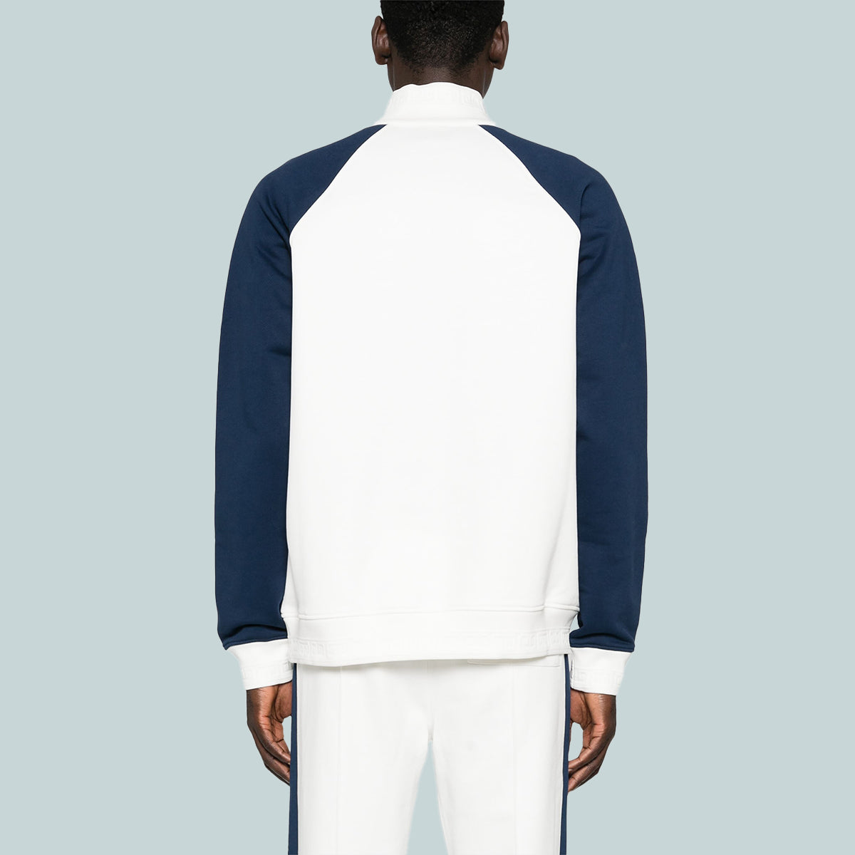 1/4 Zip Colourblock Sweatshirt White