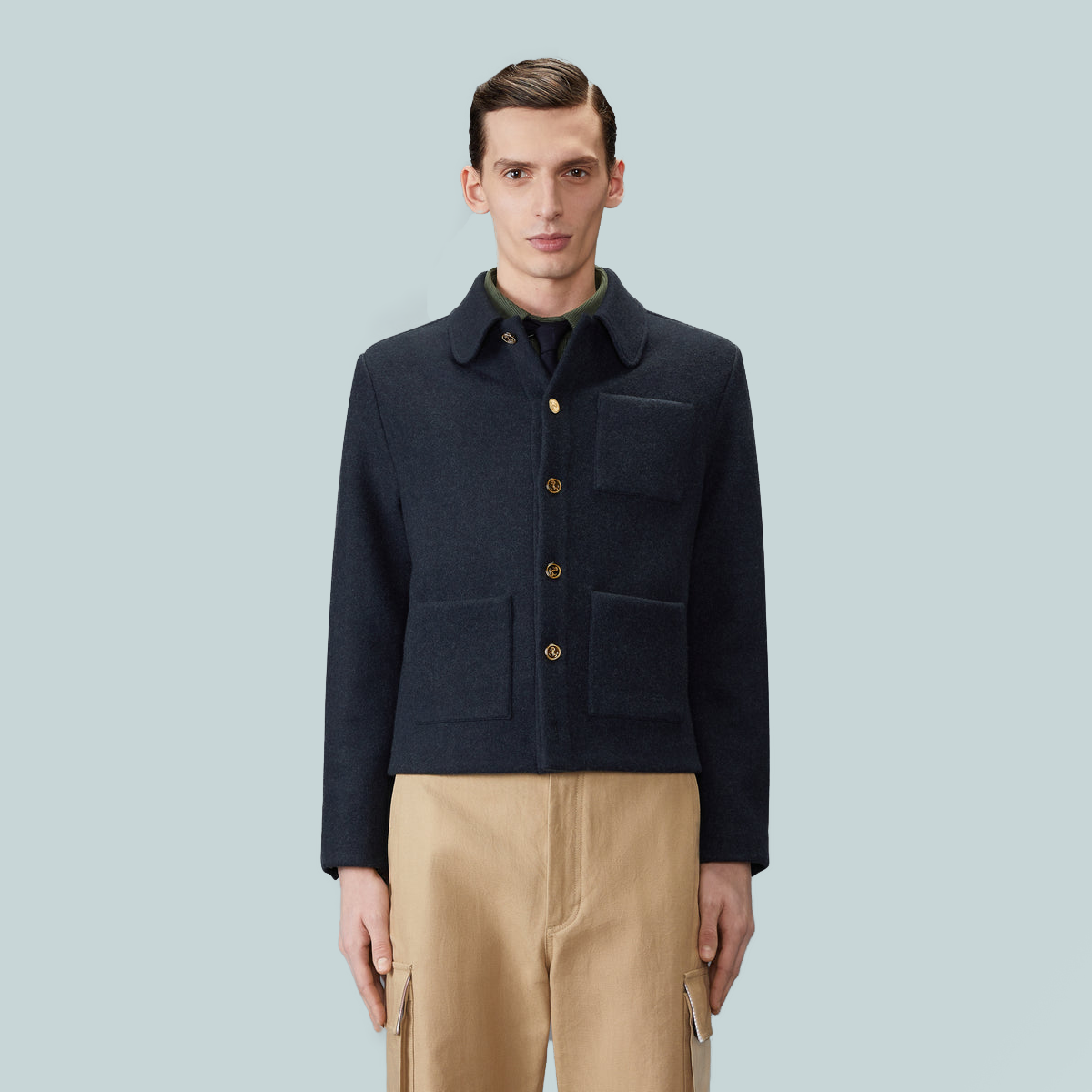Cashmere Double Face Jacket Navy